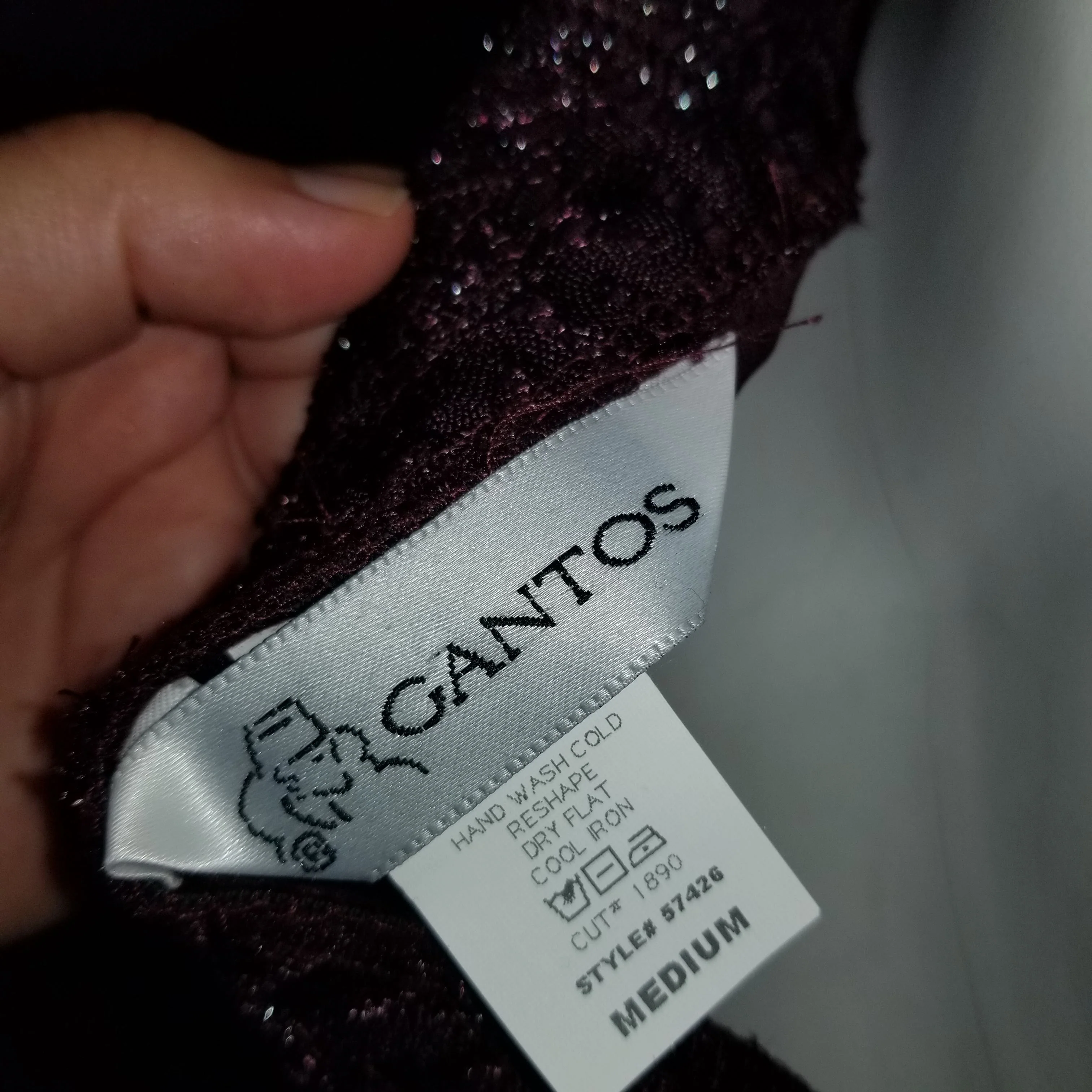 90s Wine/burgundy And Silver Macrame Maxi Skirt By Gantos - Image 4