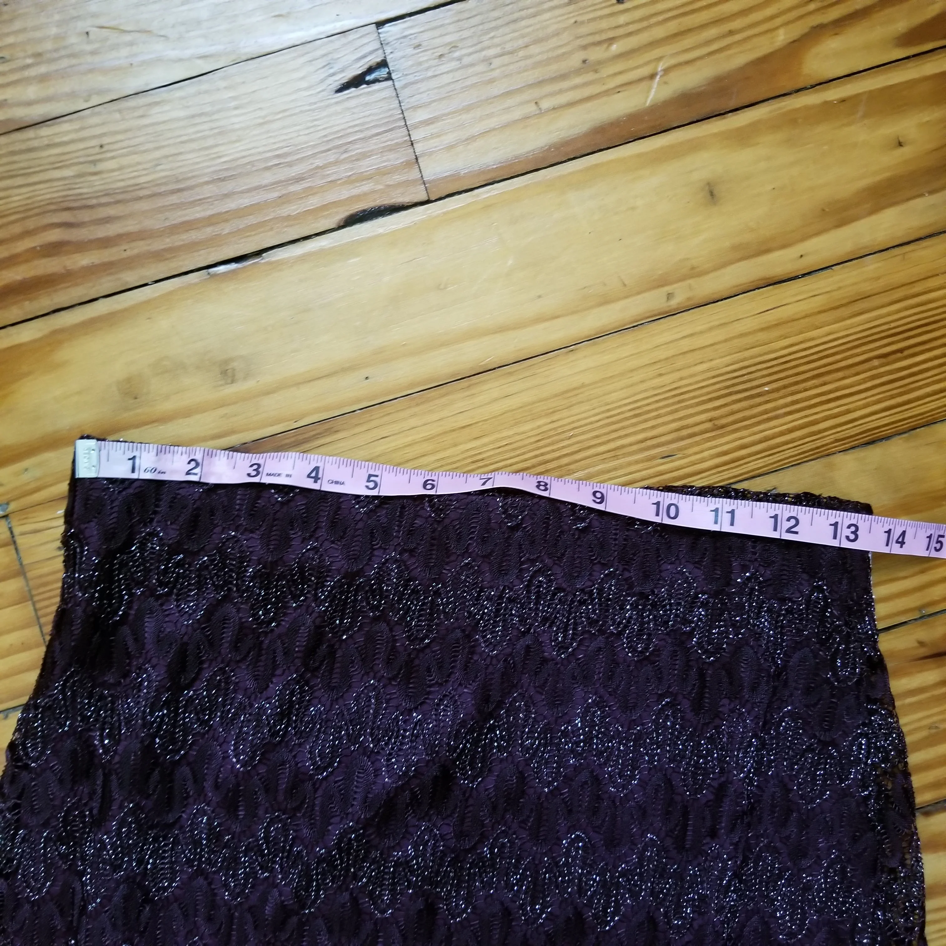 90s Wine/burgundy And Silver Macrame Maxi Skirt By Gantos - Image 5