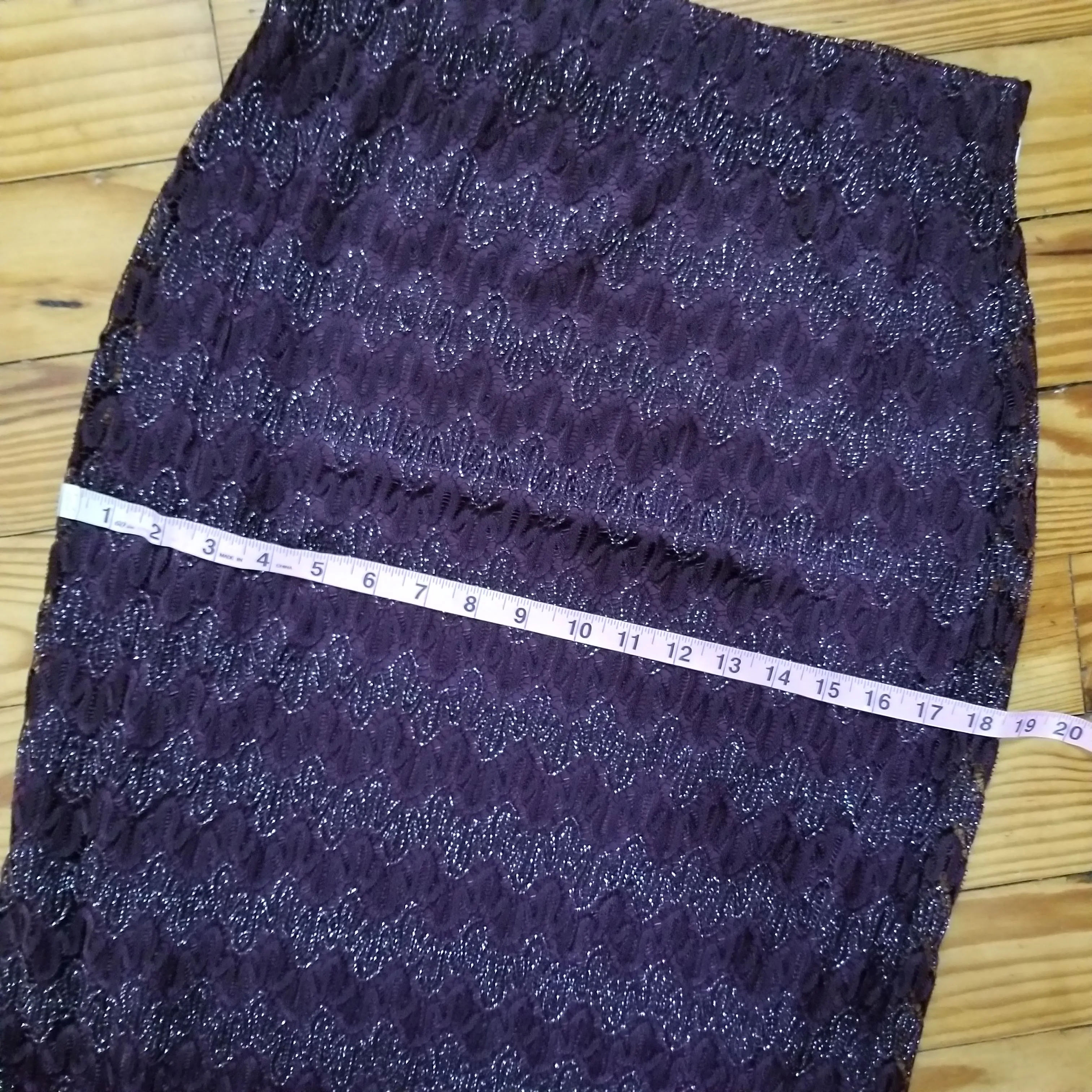 90s Wine/burgundy And Silver Macrame Maxi Skirt By Gantos - Image 6