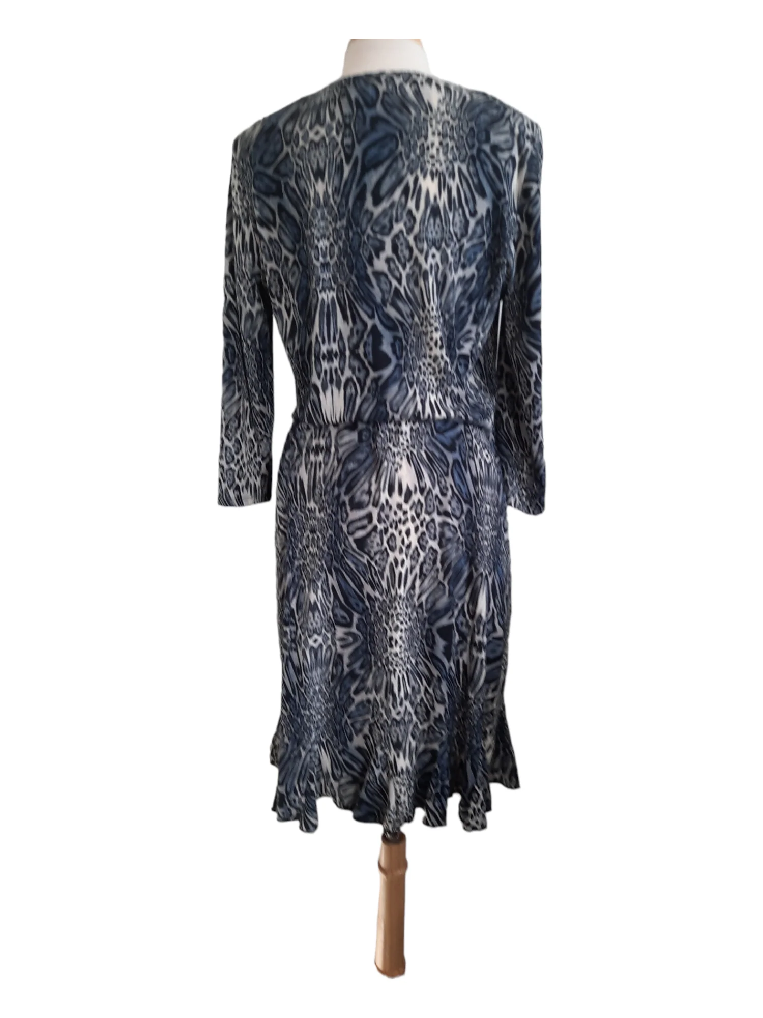 90s Womens Black Animal Print Quarter Sleeve Dress By Glamour - Image 3