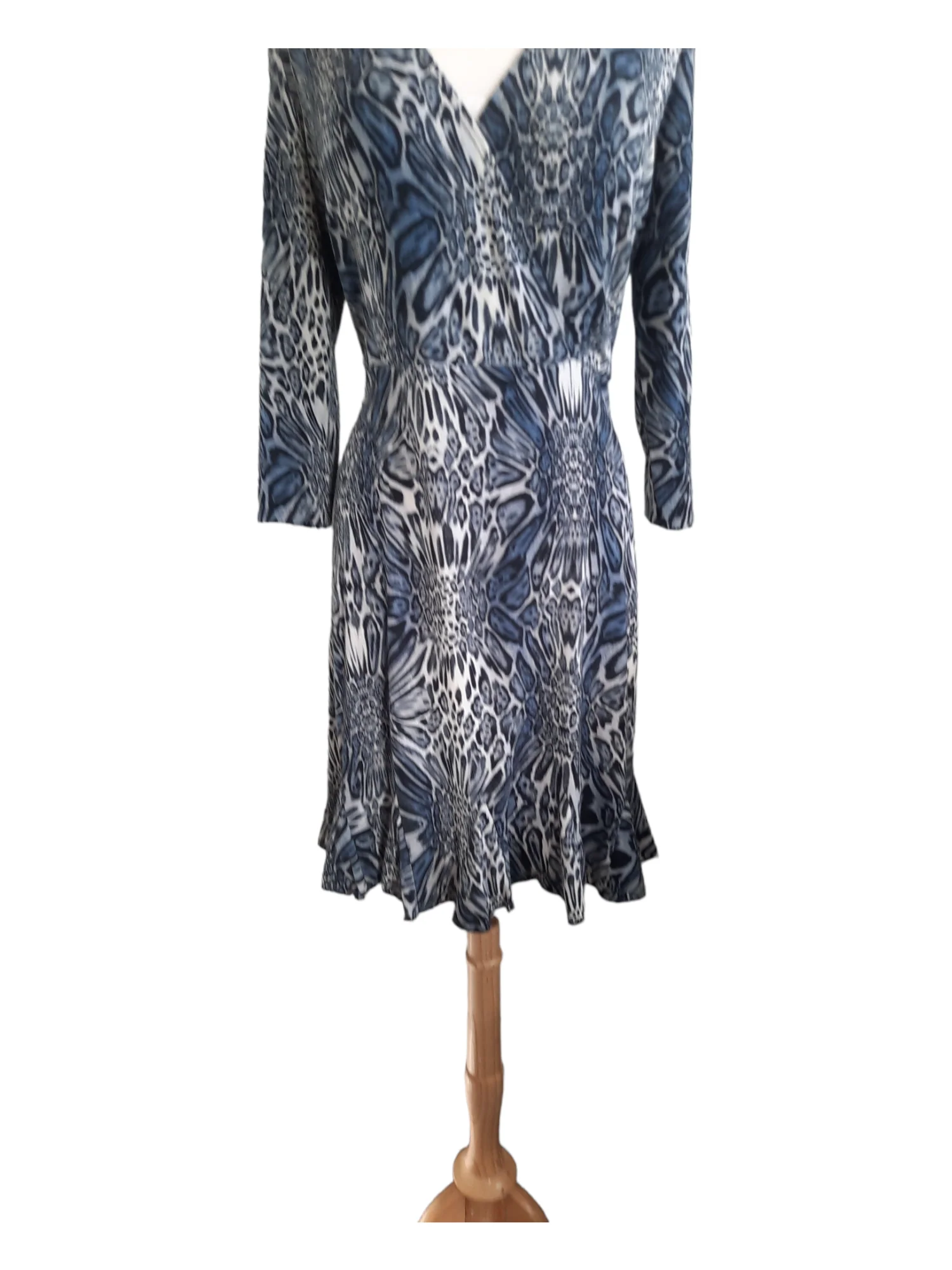90s Womens Black Animal Print Quarter Sleeve Dress By Glamour - Image 5