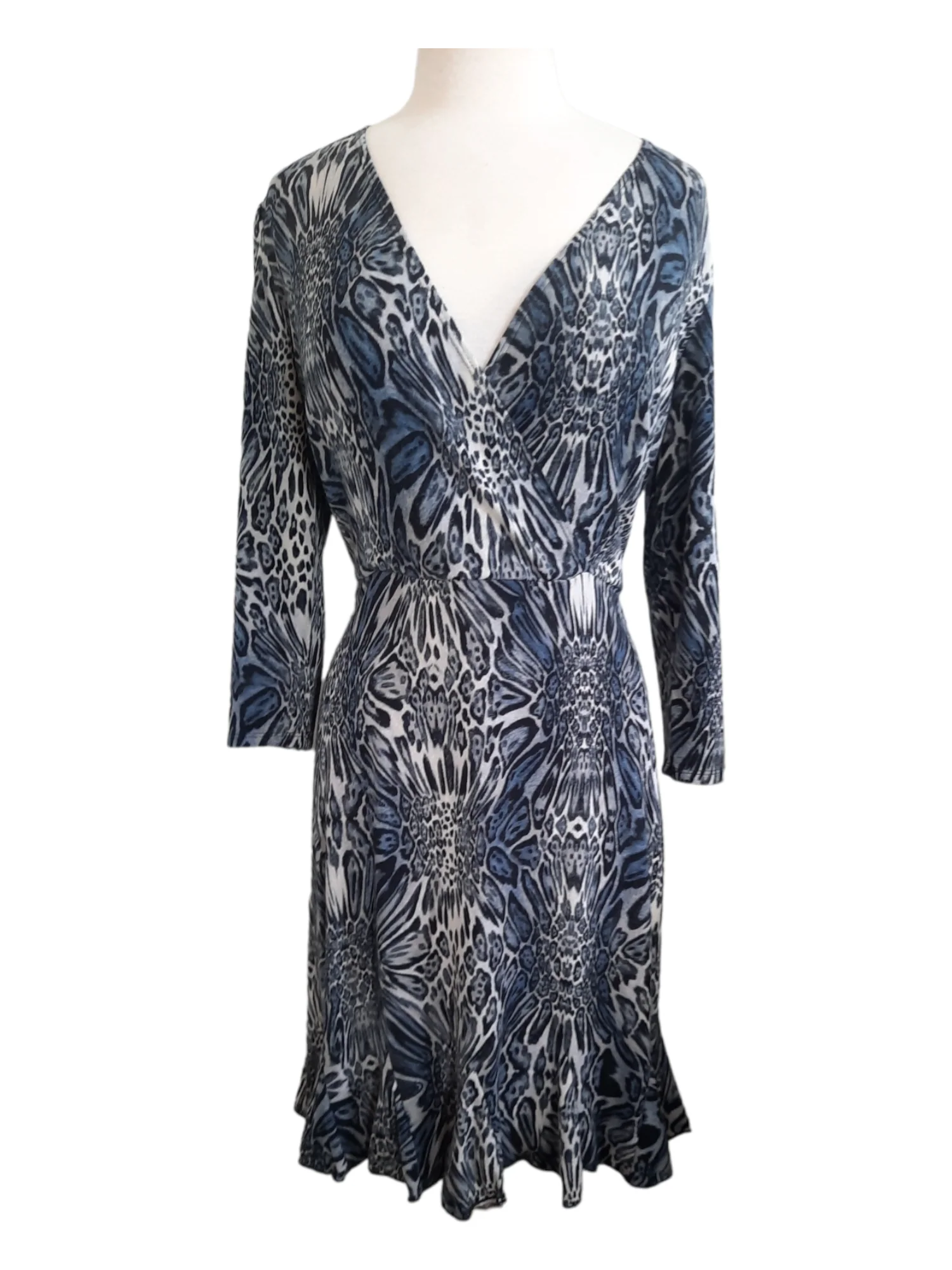 90s Womens Black Animal Print Quarter Sleeve Dress By Glamour - Image 6