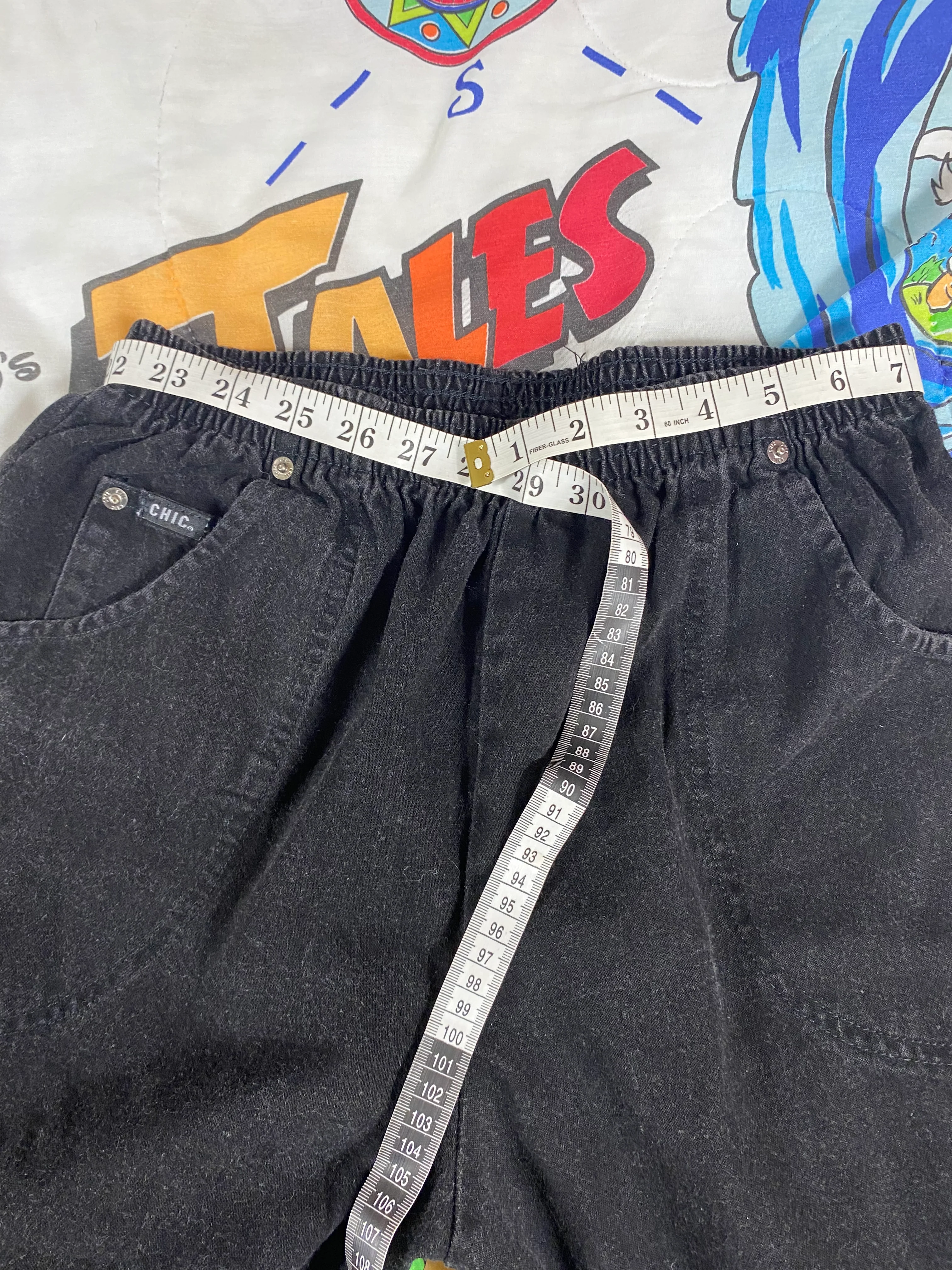 90s Womens Elastic Waist Black Denim Jeans By Chic - Image 9
