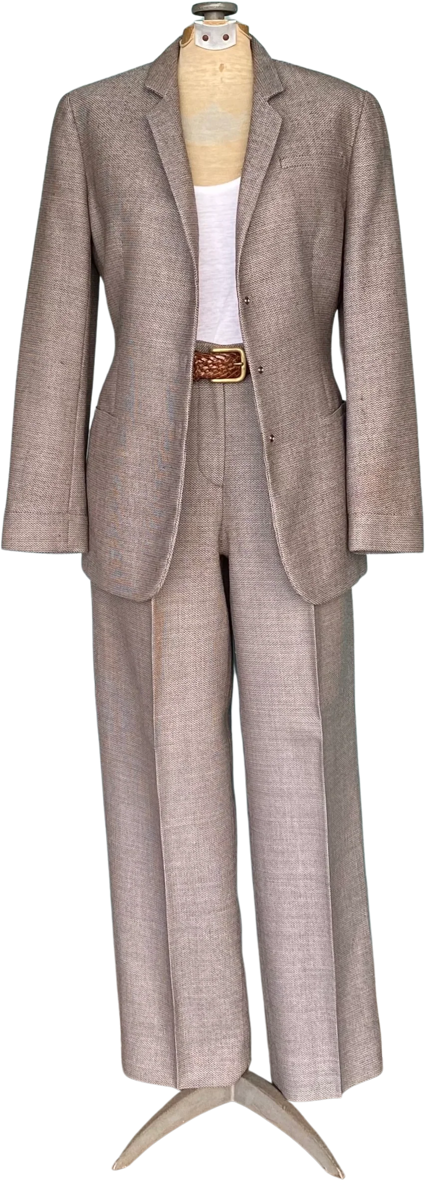 90s Womens Designer Wool Pant Suit Set by Giorgio Armani