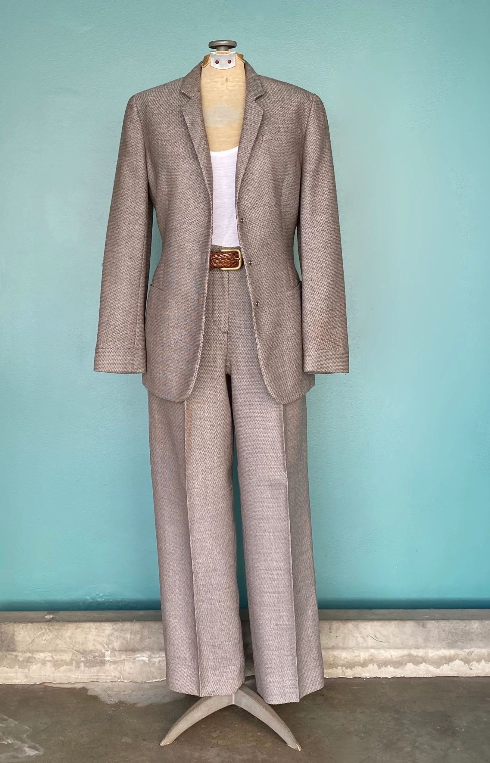 90s Womens Designer Wool Pant Suit Set by Giorgio Armani - Image 3