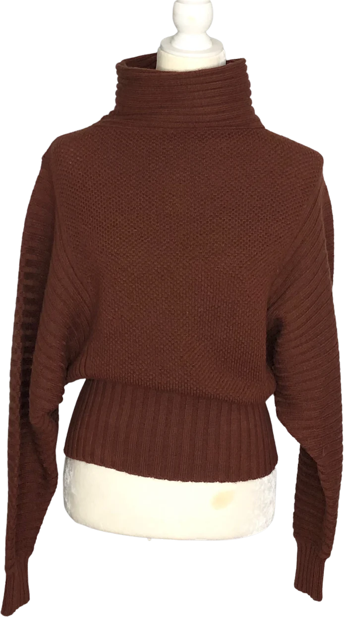 90s Wool Dolman Sleeve Turtleneck Sweater Brown Knit By I.b. Diffusion