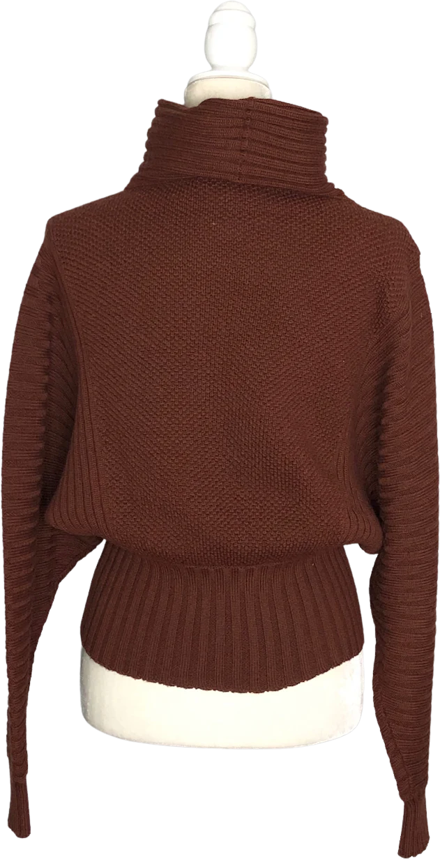 90s Wool Dolman Sleeve Turtleneck Sweater Brown Knit By I.b. Diffusion - Image 2