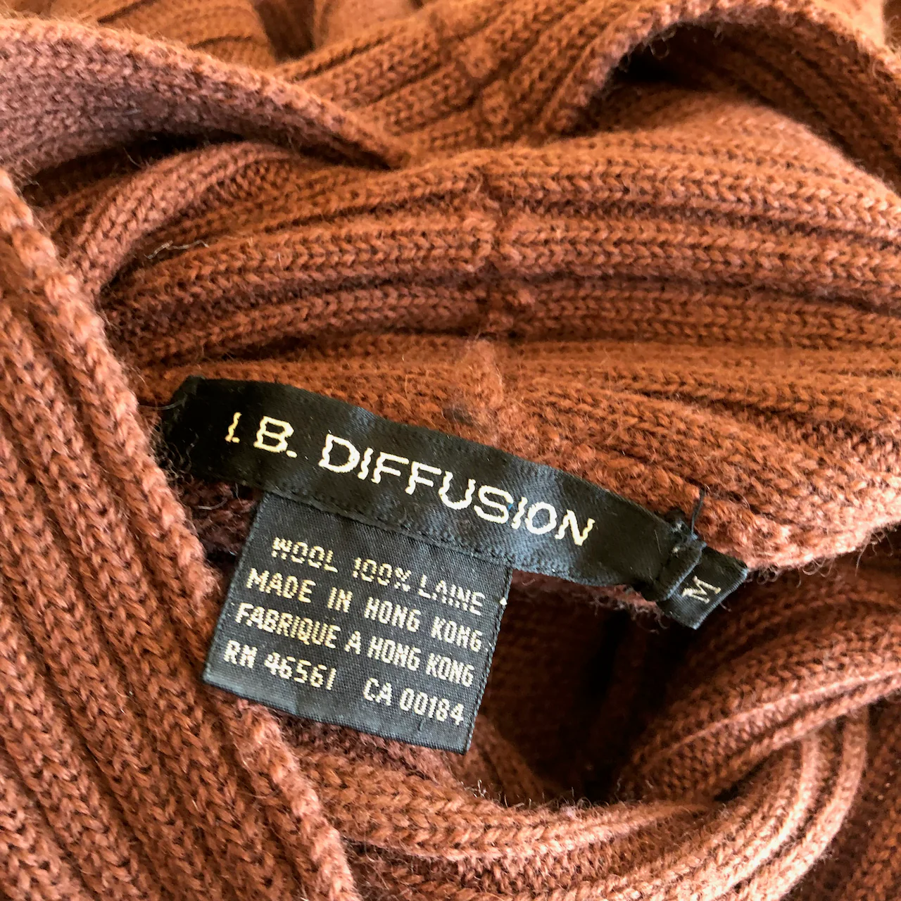 90s Wool Dolman Sleeve Turtleneck Sweater Brown Knit By I.b. Diffusion - Image 6