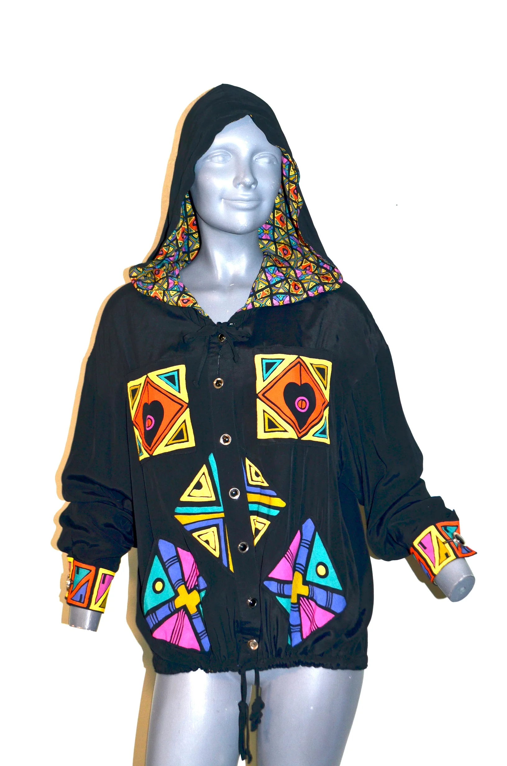 90s Wounded Strretwear Neon Hoodie Jacket. Heart By Platinum - Image 4