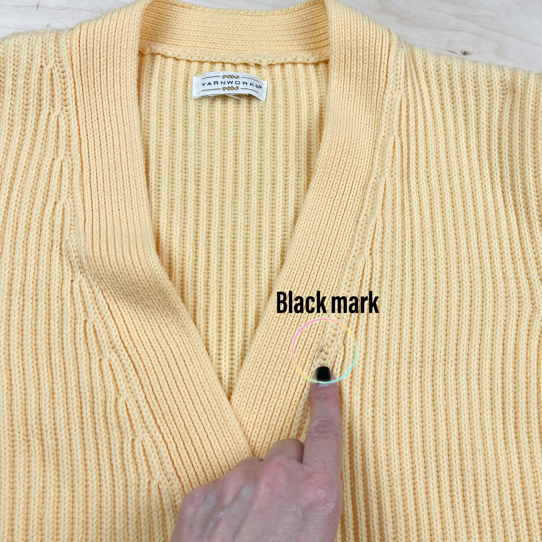 90s Yellow Chunky Rib Knit Cardigan By Yarnworks - Image 7