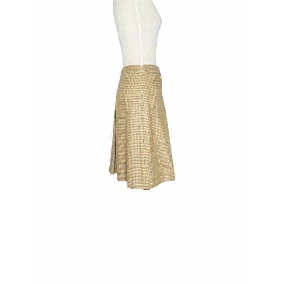 A-Line Pleated Wool Skirt Houndstooth Vintage 90s by Brooks Brothers - Image 7