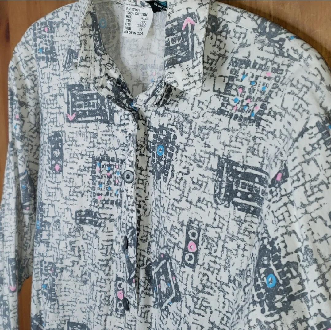 Abstract Print Ladies Western Shirt By Rocky Mountain - Image 3