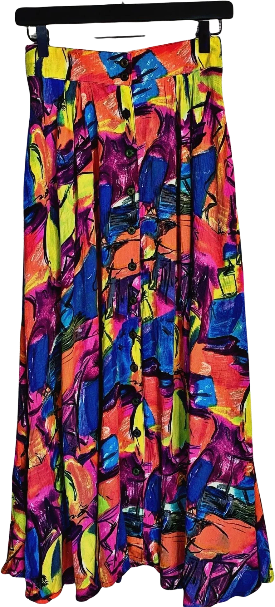 Abstract Print Rayon Maxi Skirt By The Limited