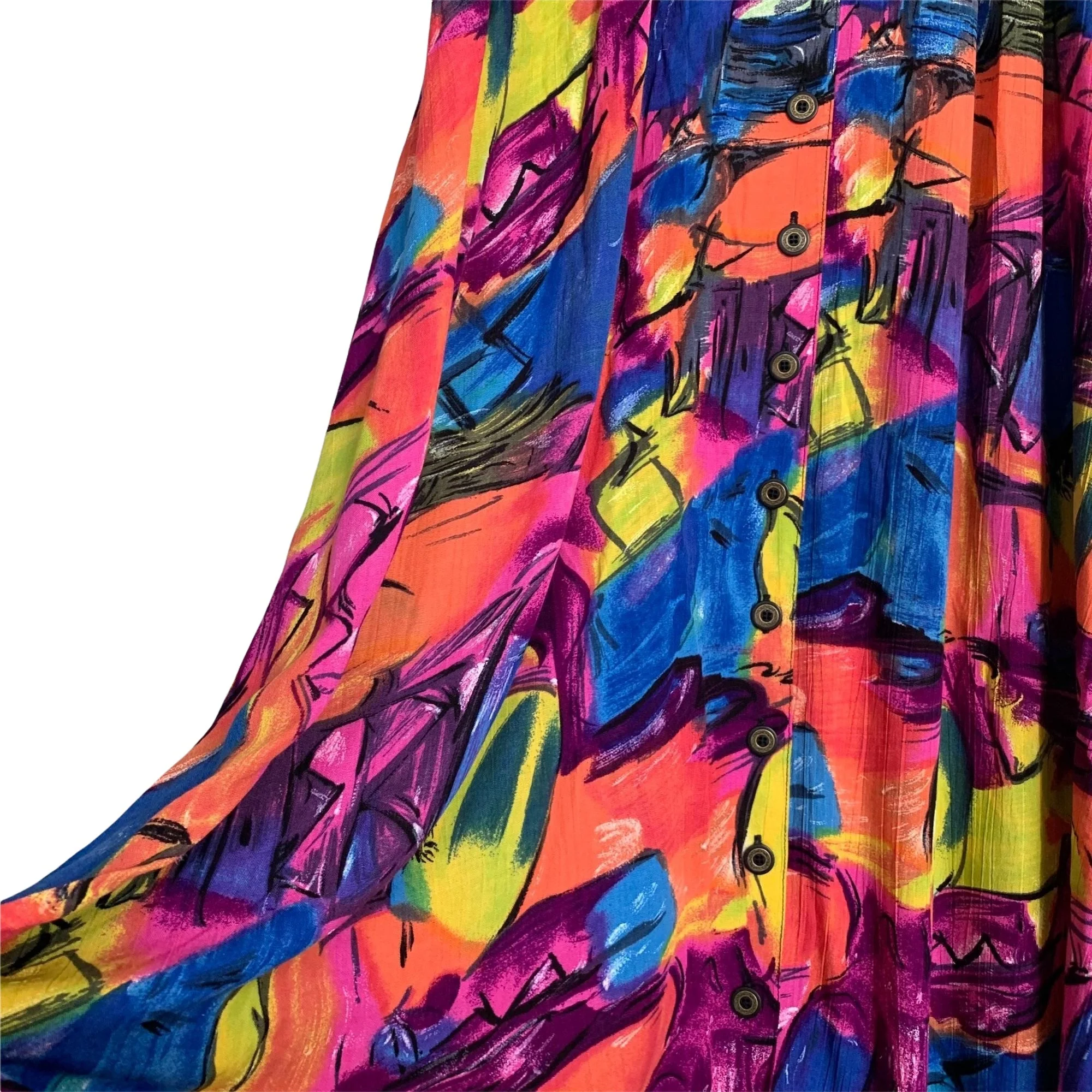 Abstract Print Rayon Maxi Skirt By The Limited - Image 3