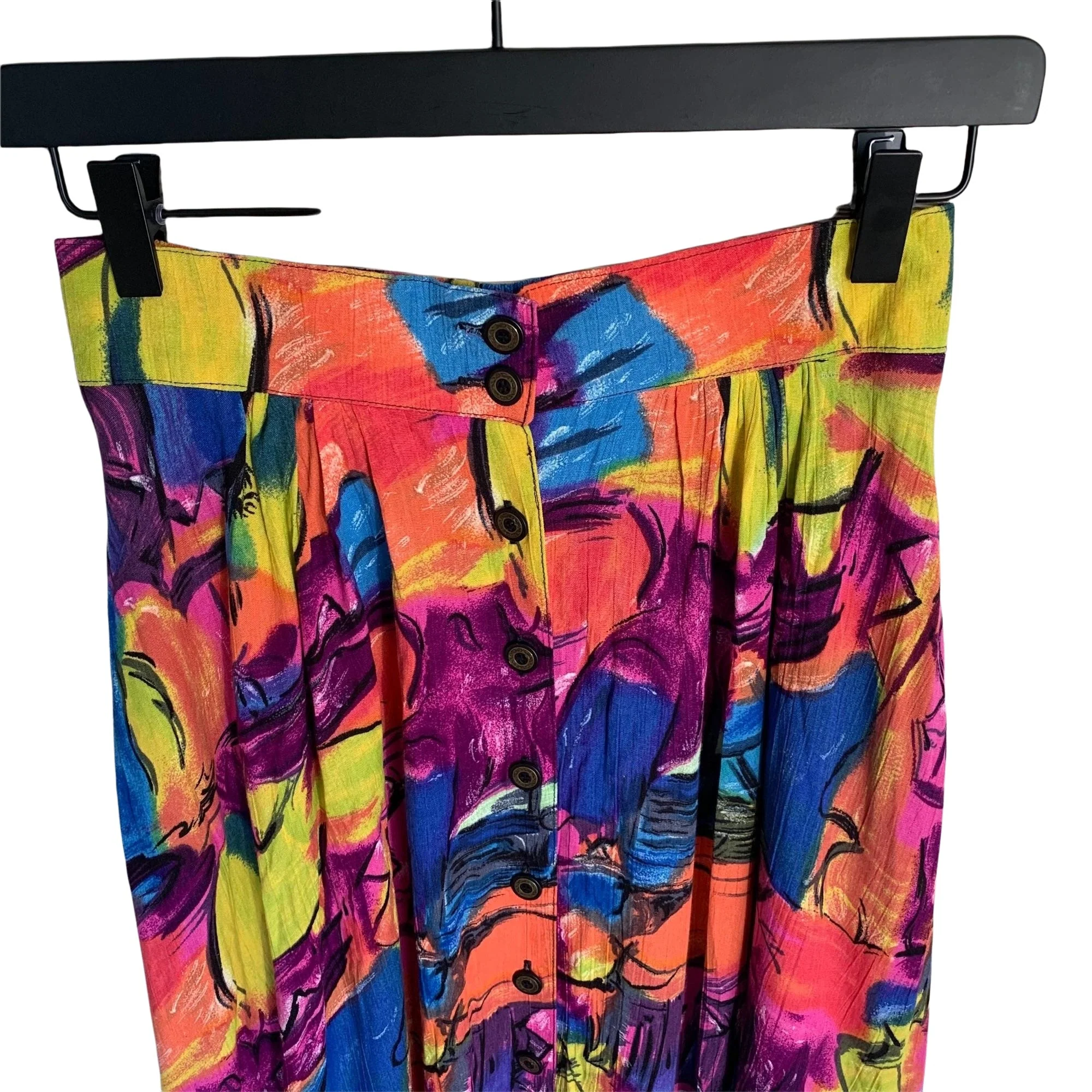 Abstract Print Rayon Maxi Skirt By The Limited - Image 7