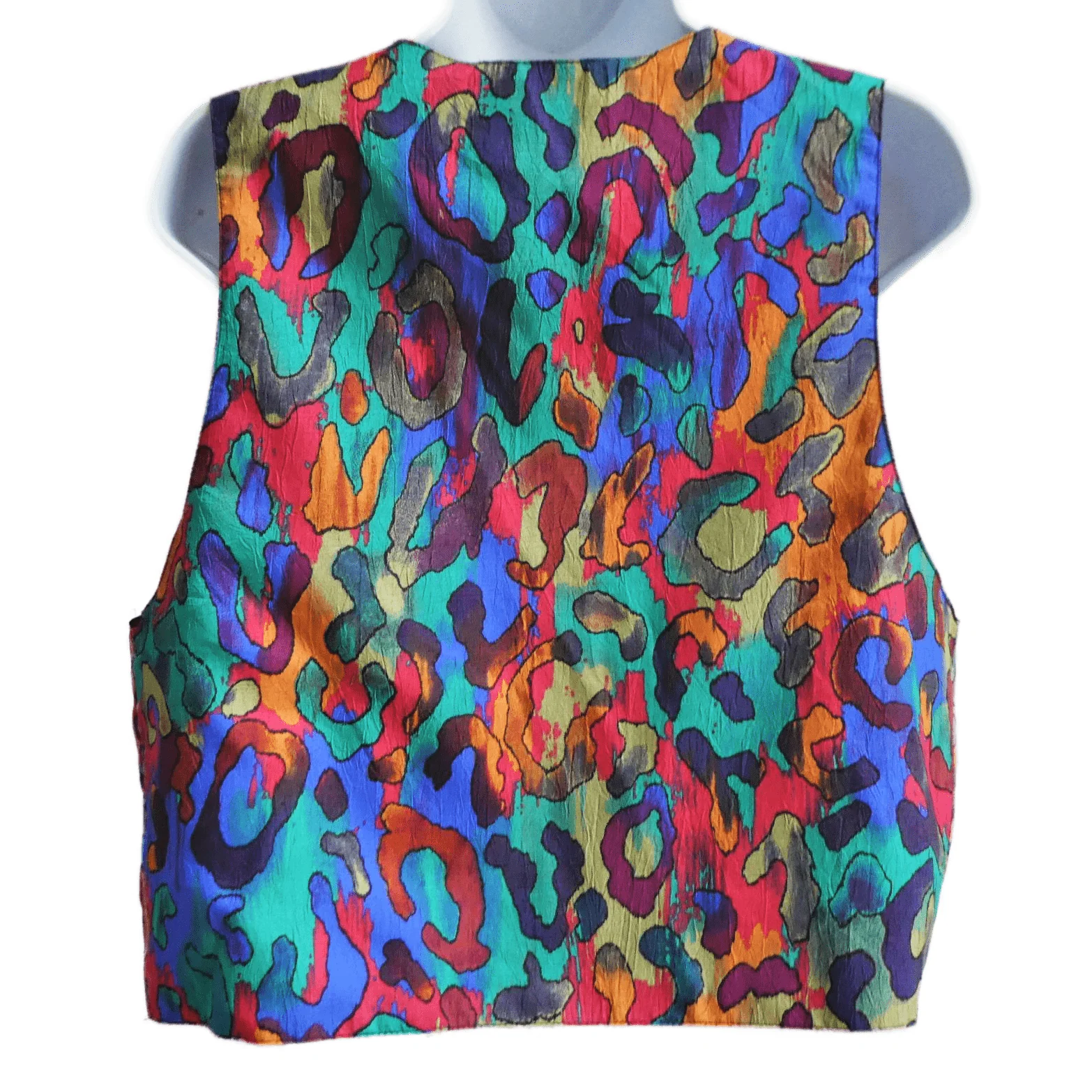 Abstract Wild Animal Psychedelic Vest Tassel M L - Image 5