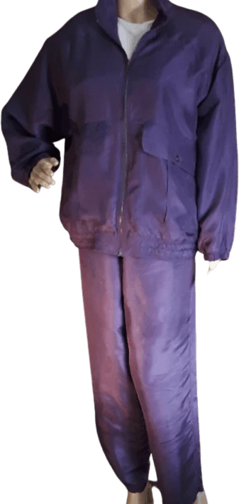 90's Purple Silk Track Suit by Ac-tiv-Ology By Blu Russe Apparel Group