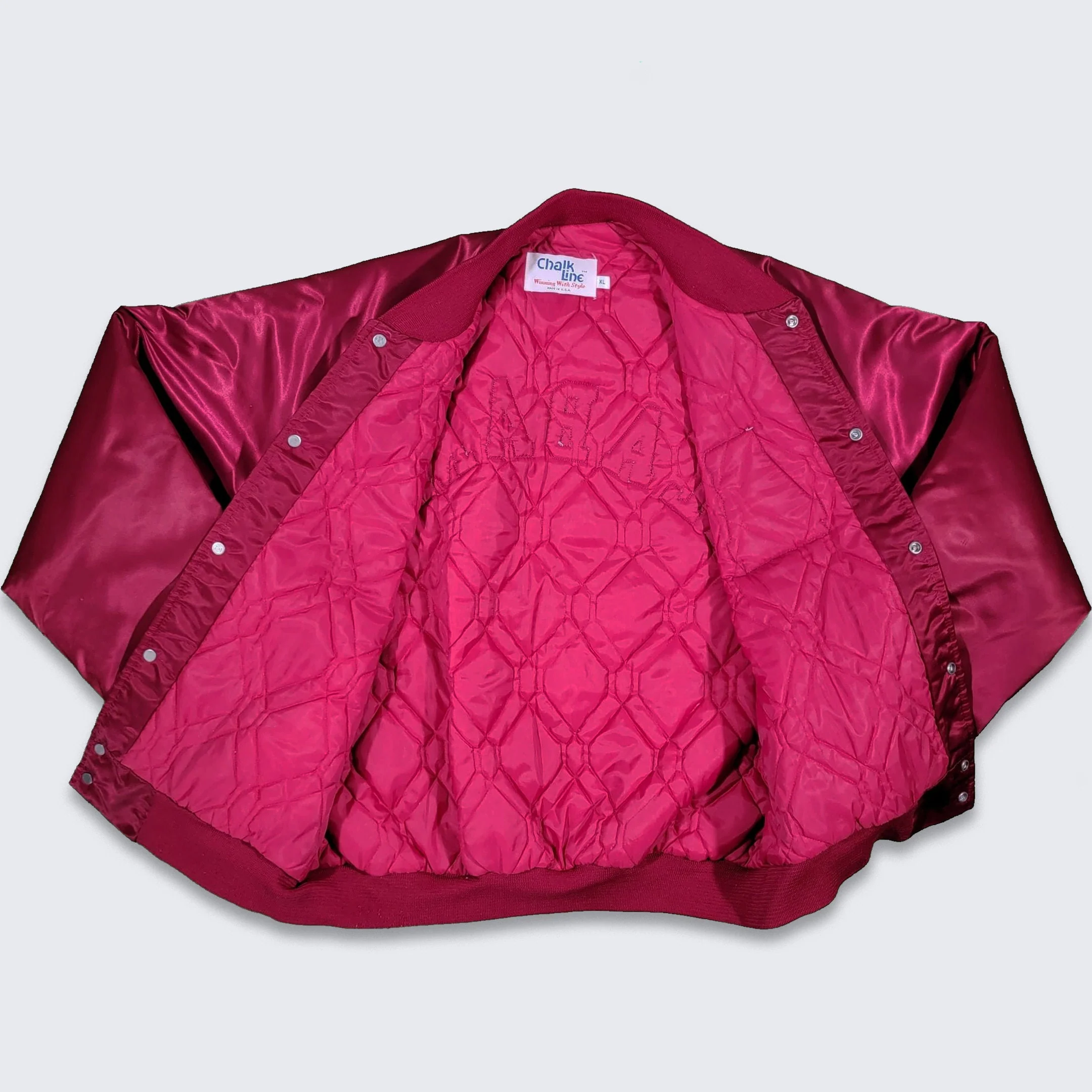 Alabama Crimson Tide Vintage 80s Chalk Line Satin Bomber Jacket College University Football Coat Size Xl by Chalk Line - Image 4