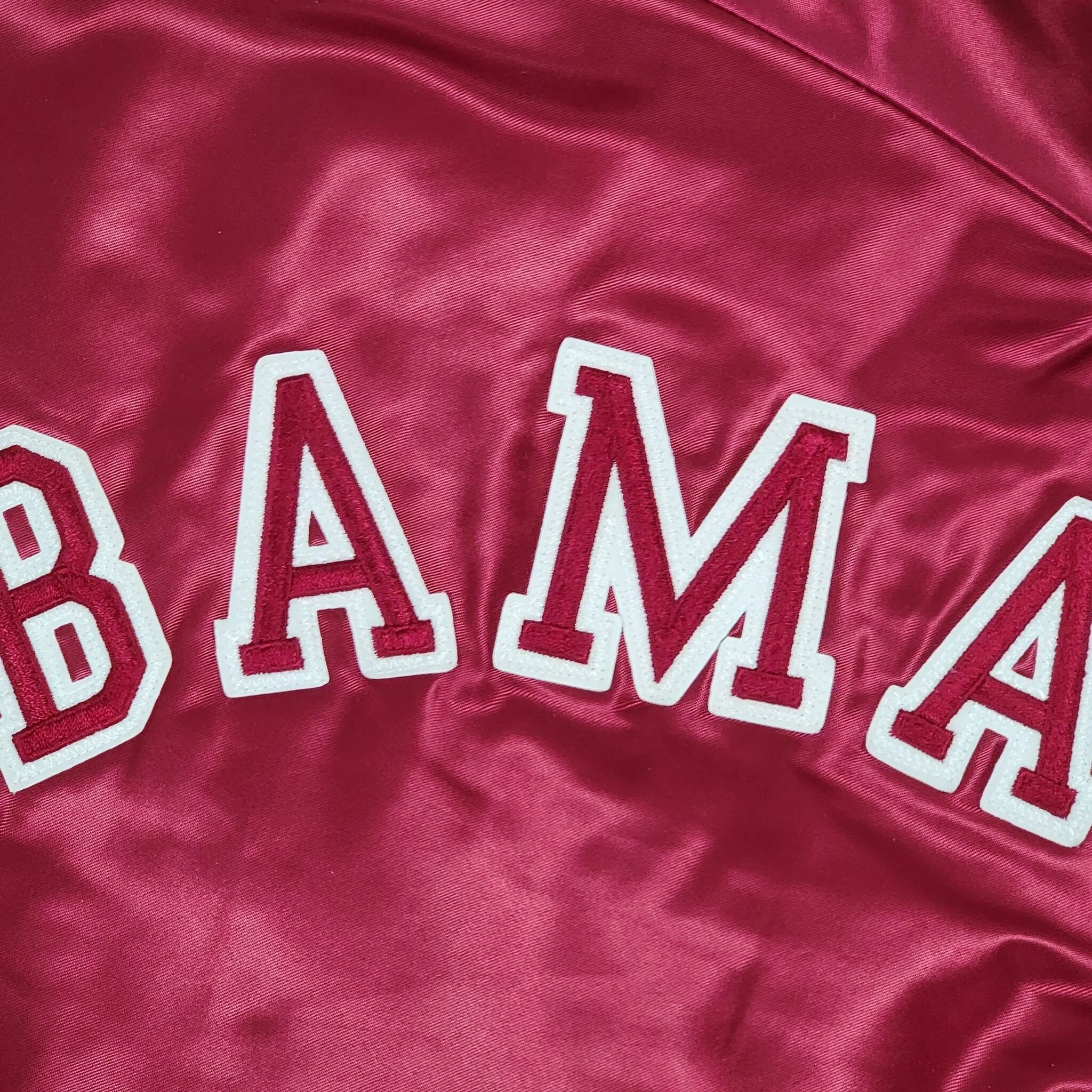 Alabama Crimson Tide Vintage 80s Chalk Line Satin Bomber Jacket College University Football Coat Size Xl by Chalk Line - Image 6