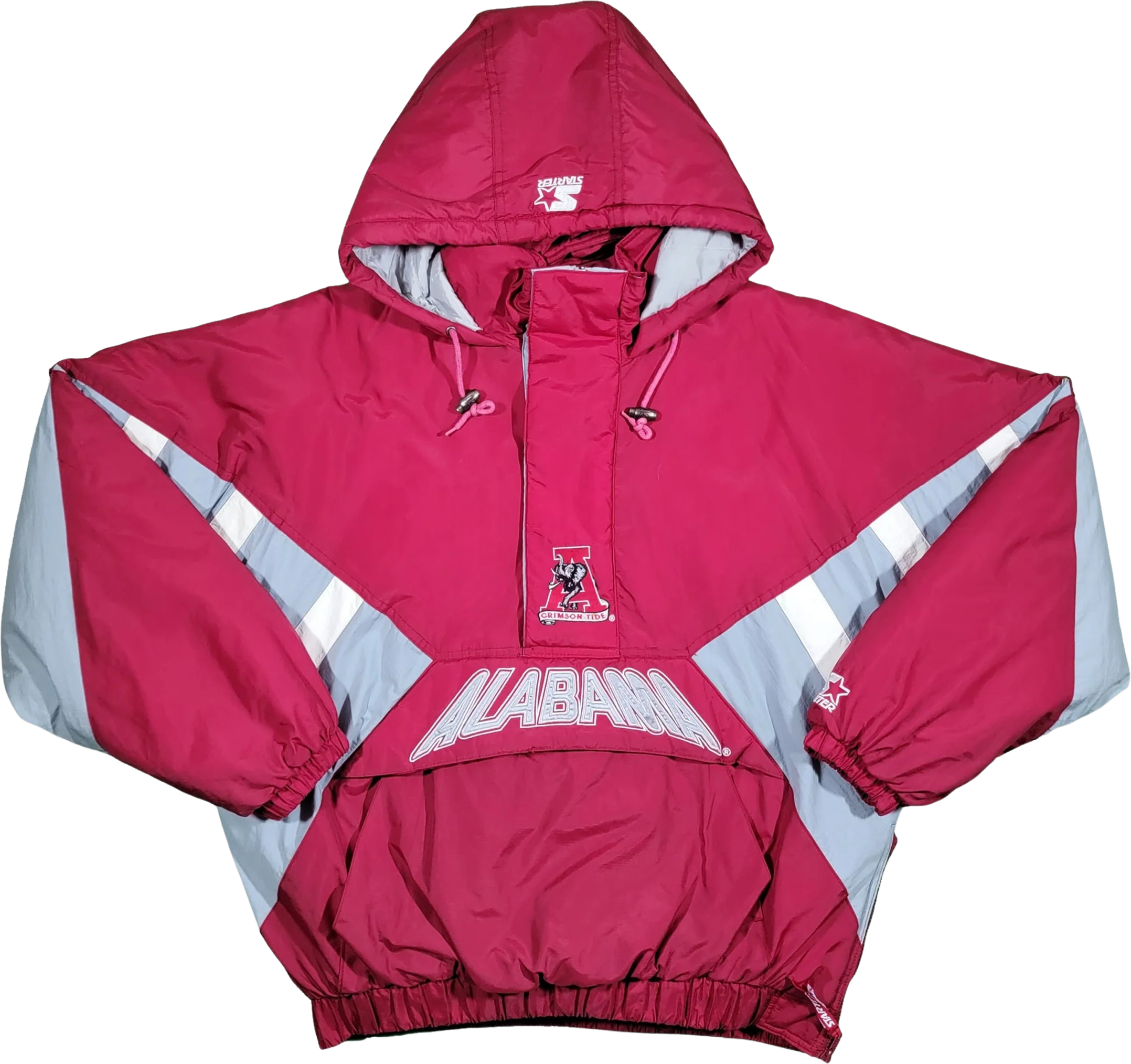 Alabama Crimson Tide Vintage 90s Starter Jacket College University Football Red Hooded Coat Size Men's Extra Large by Starter