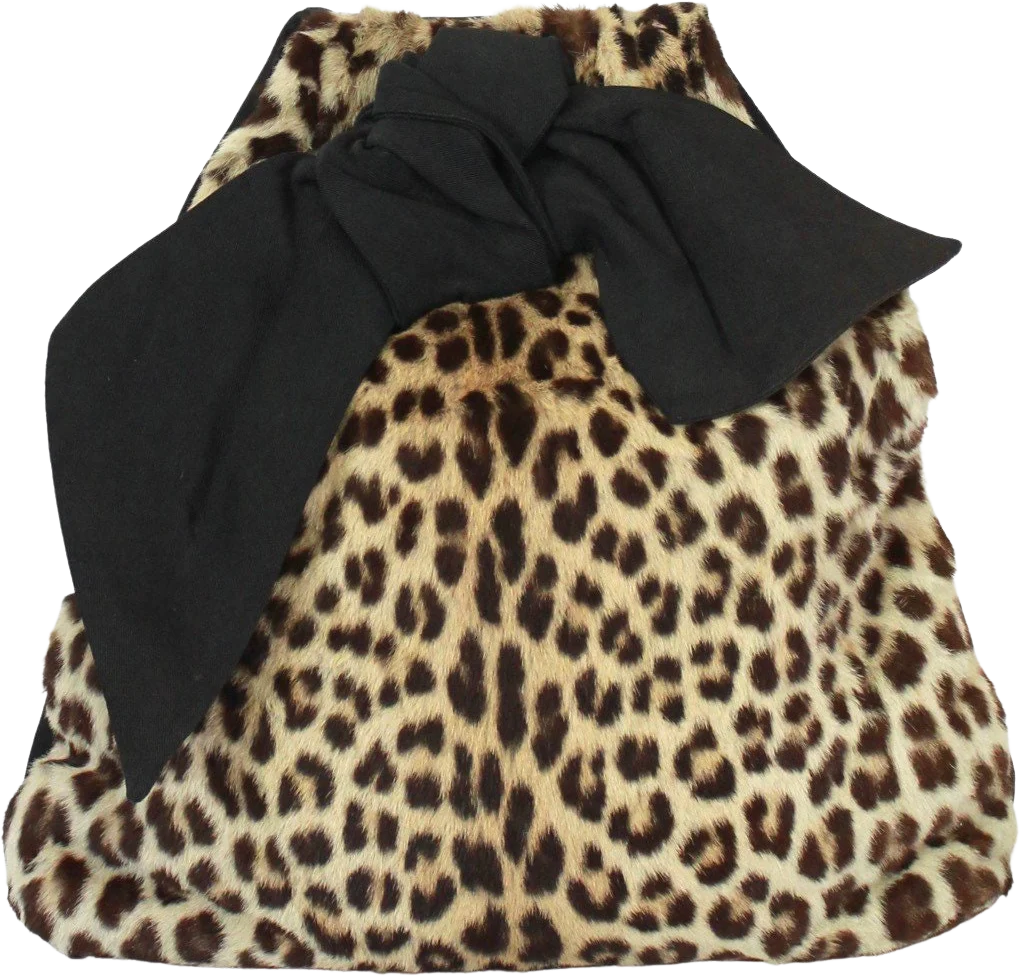 Amazing 40s Leopard Print Large Muff Purse