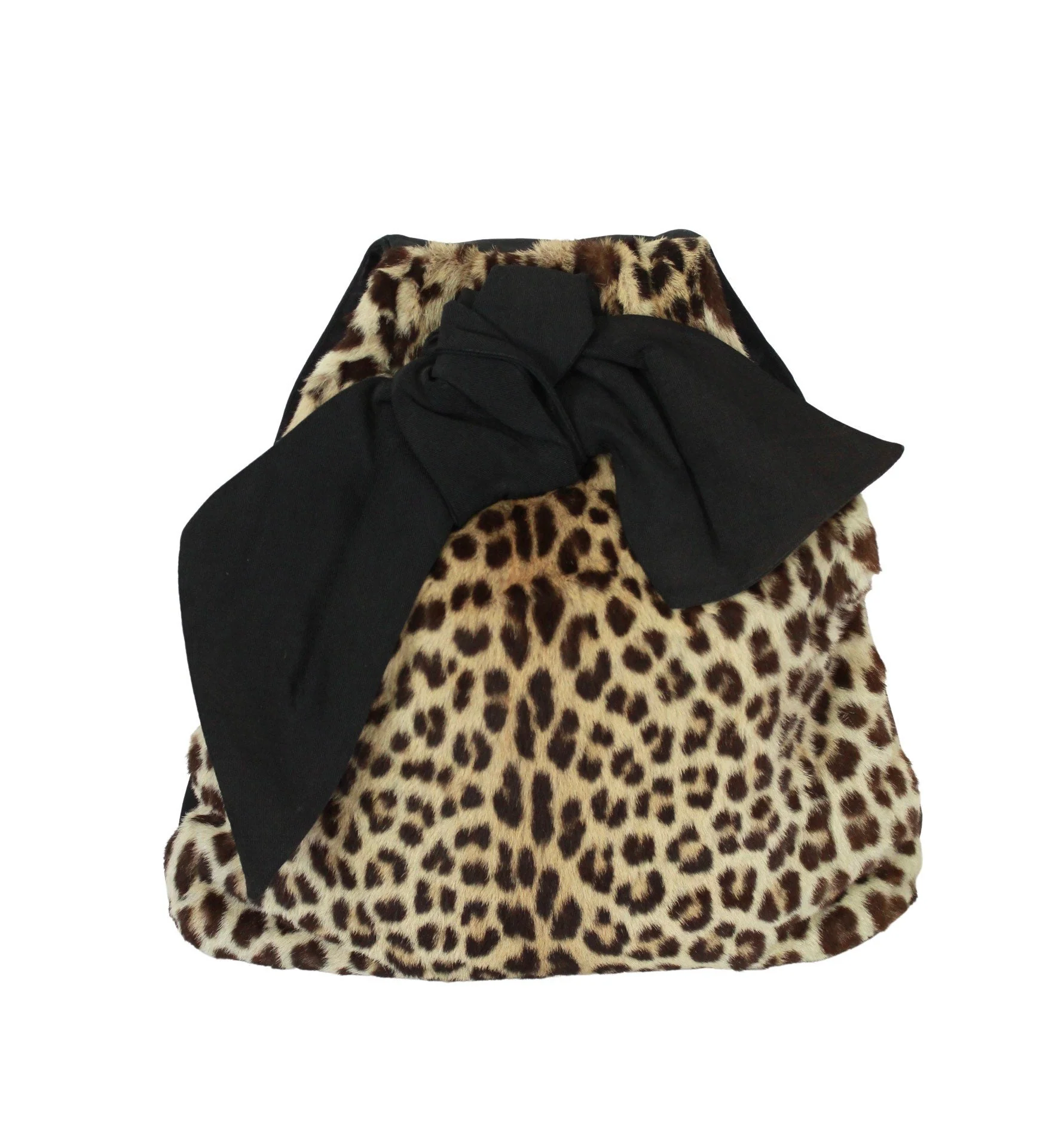 Amazing 40s Leopard Print Large Muff Purse - Image 3