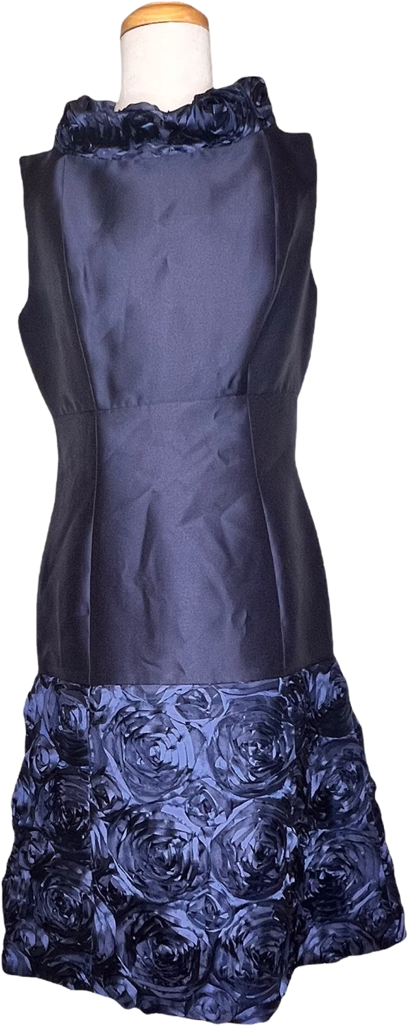 America Red Collection Blue Rose Dress Size 4 Nwot by B Michael