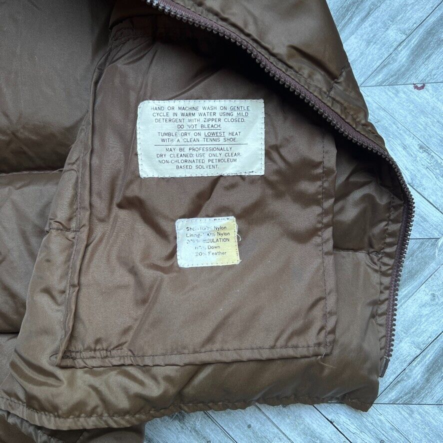 70s Retro Brown Red Yellow Stripe Puff Vest By American Down - Image 11