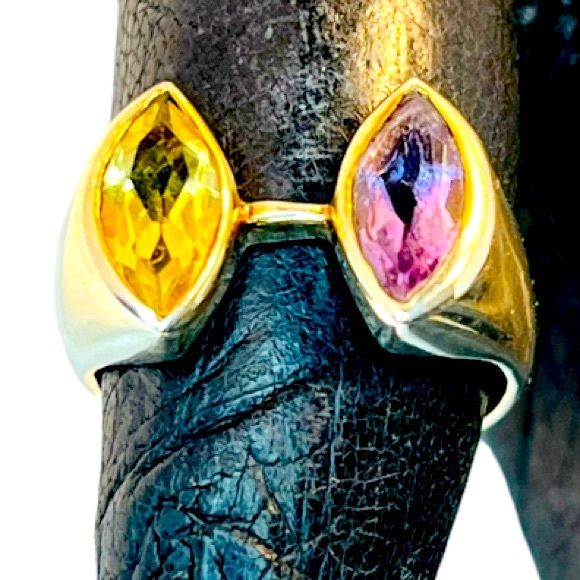 Amethyst Duo 925 Sterling Silver Ring Size by Topaz & Amethyst - Image 3