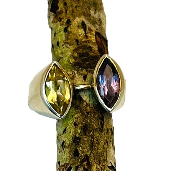 Amethyst Duo 925 Sterling Silver Ring Size by Topaz & Amethyst - Image 4
