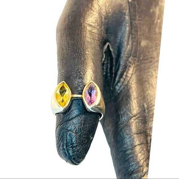 Amethyst Duo 925 Sterling Silver Ring Size by Topaz & Amethyst - Image 7