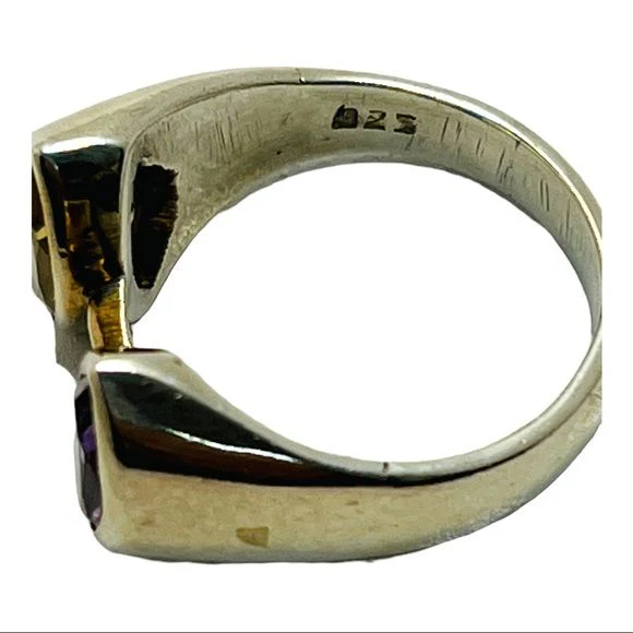 Amethyst Duo 925 Sterling Silver Ring Size by Topaz & Amethyst - Image 9