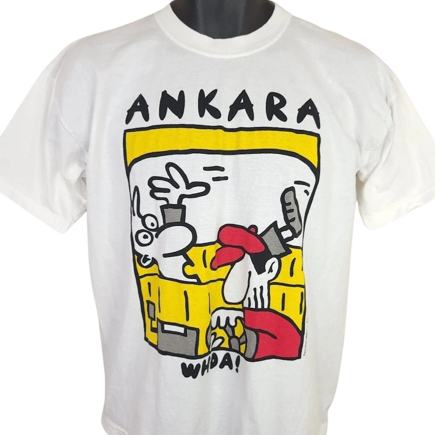 Ankara Turkey T-Shirt Vintage 90s Taxi Comic Cartoon Whoa Mens Size Medium