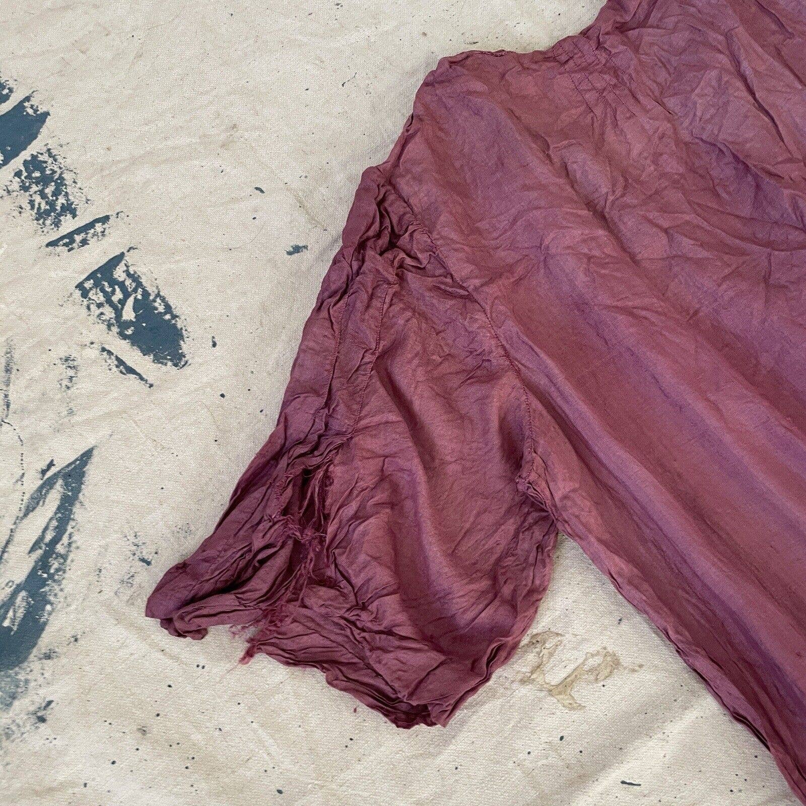 Antique 20s Fuschia Semi Sheer Tissue Weight Drop Waist Dress - Image 5