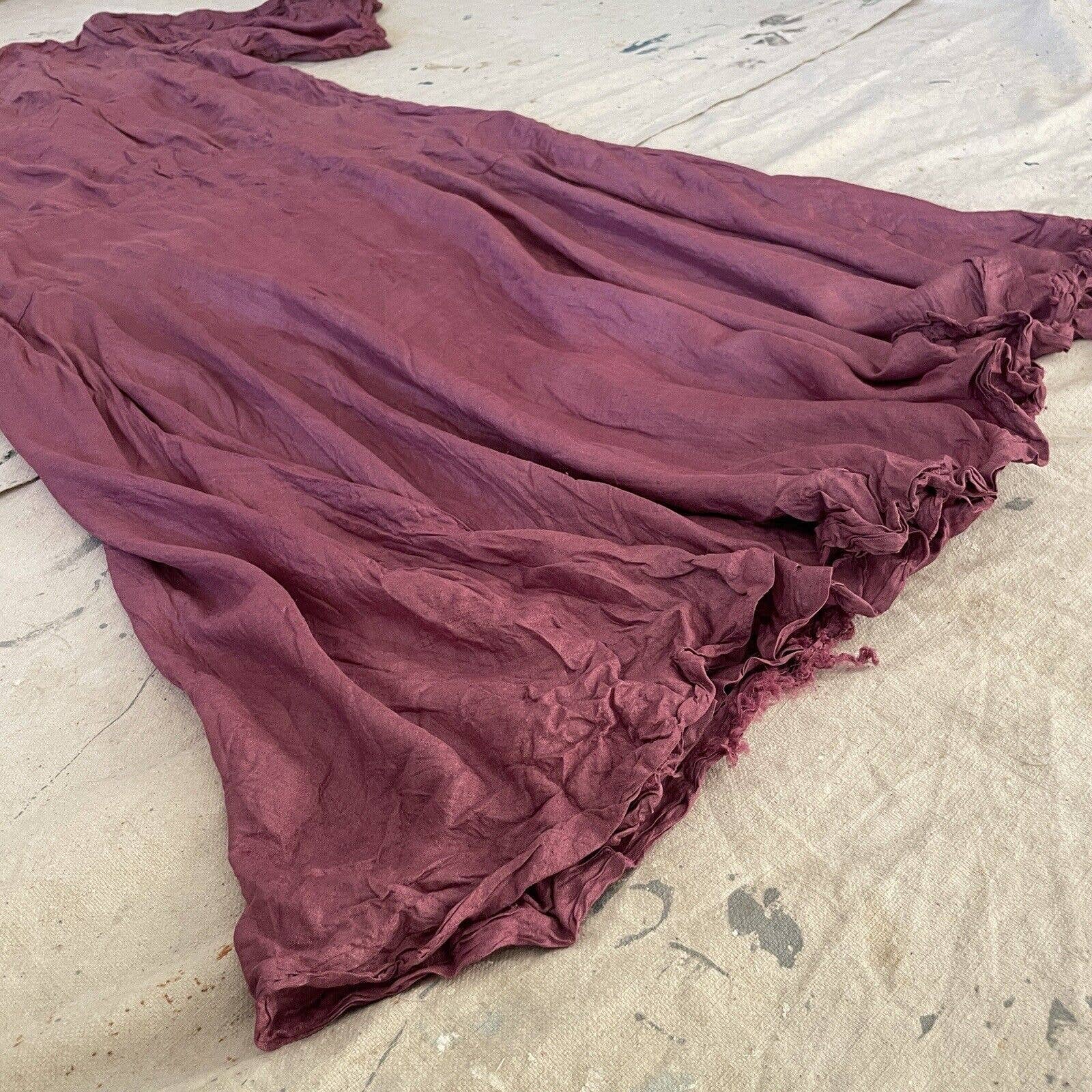 Antique 20s Fuschia Semi Sheer Tissue Weight Drop Waist Dress - Image 7