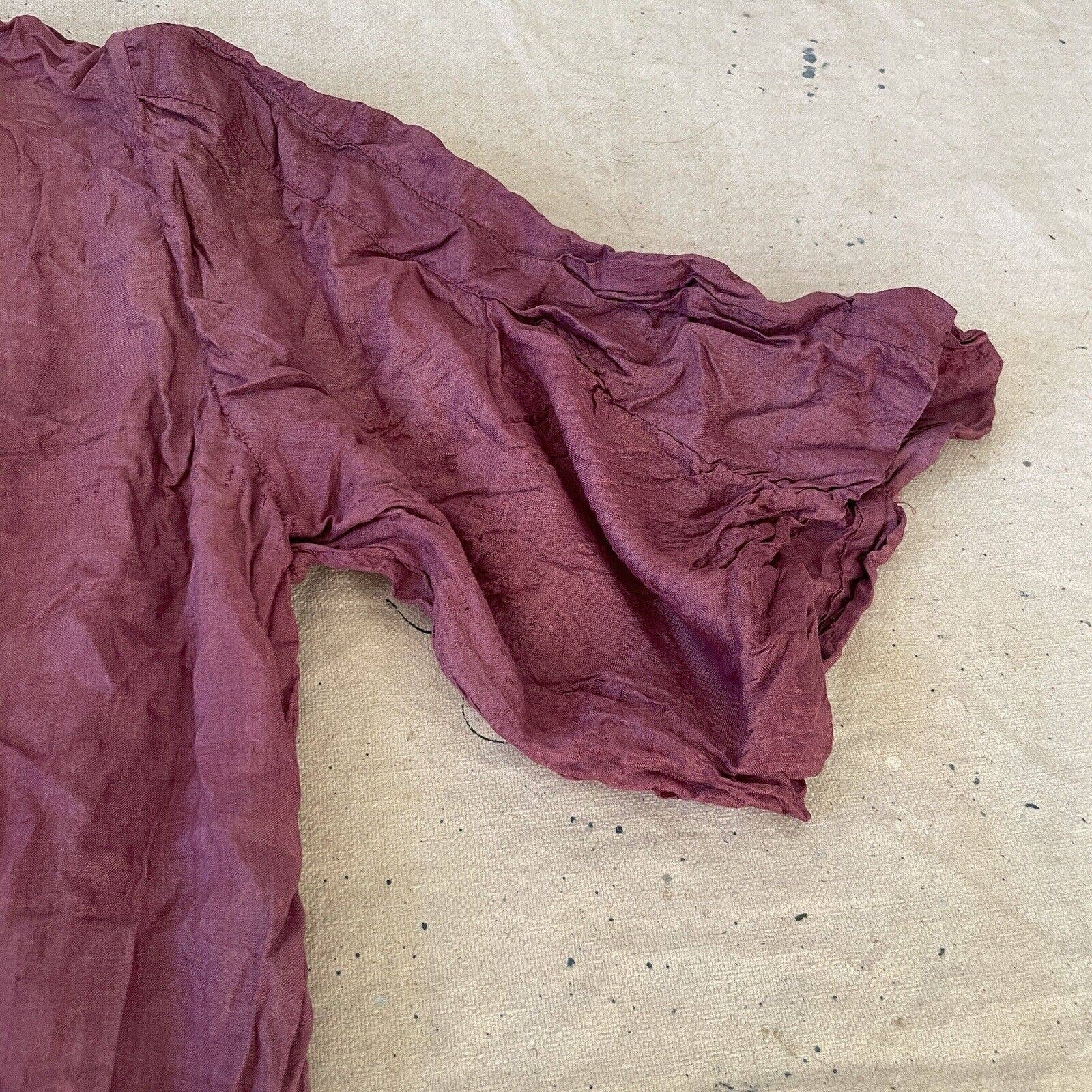Antique 20s Fuschia Semi Sheer Tissue Weight Drop Waist Dress - Image 8