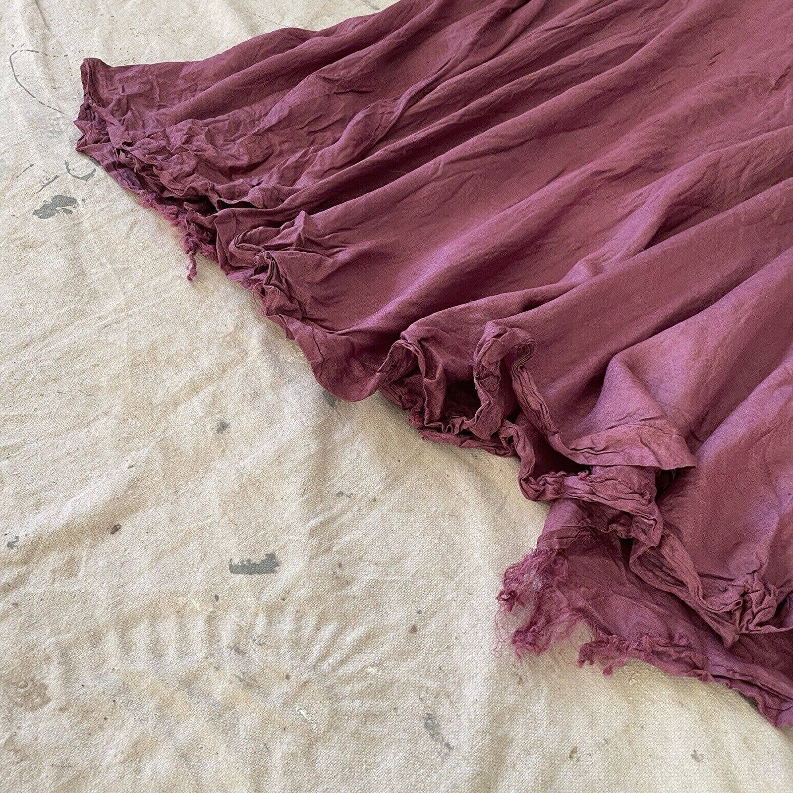 Antique 20s Fuschia Semi Sheer Tissue Weight Drop Waist Dress - Image 9