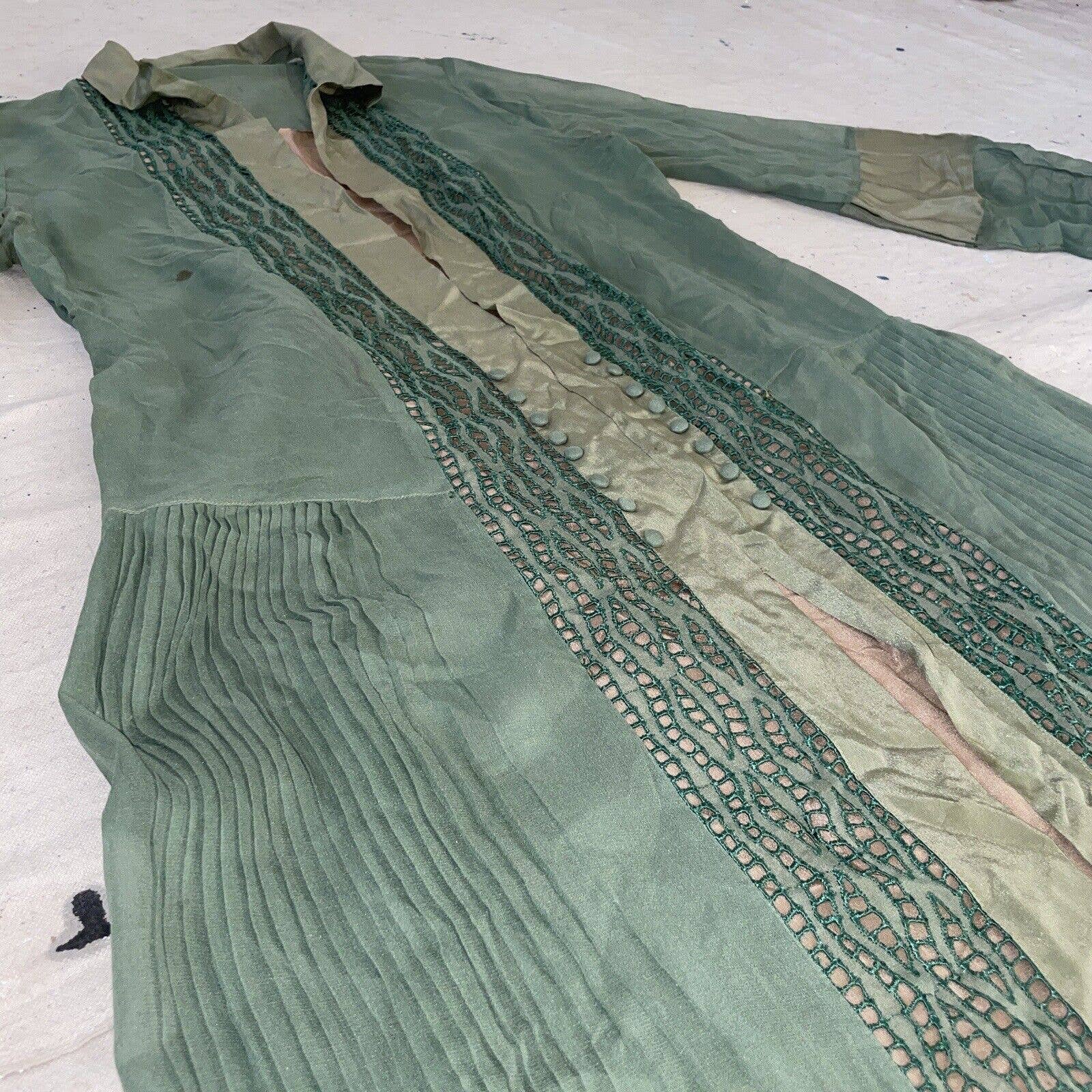 Antique 20s Long Sleeve Drop Waist Flapper Dress Tlc - Image 3