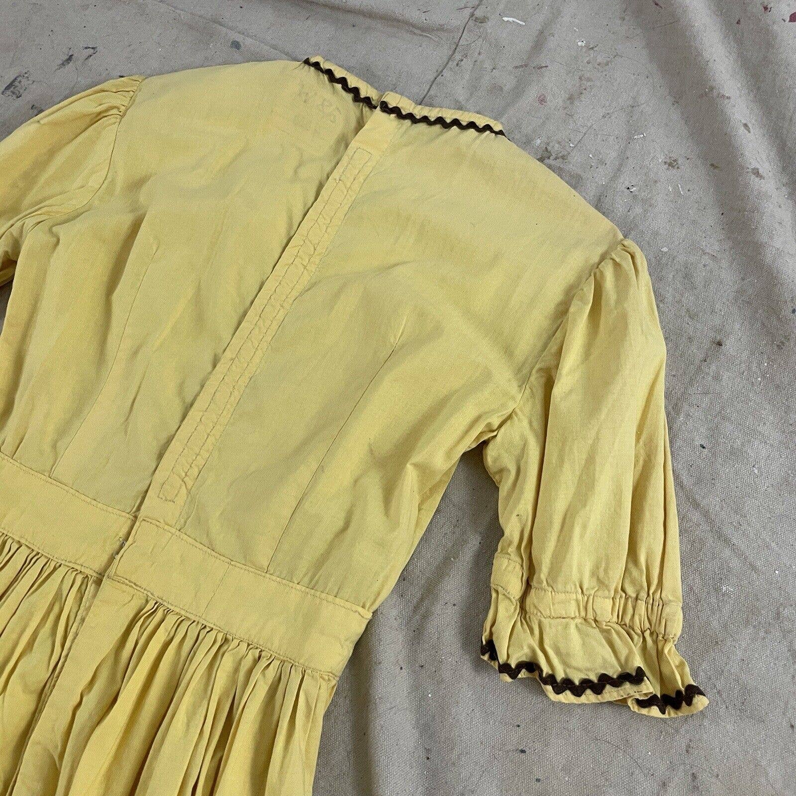 Antique Early Edwardian Style Bathing Theater Costume Yellow Ric Rac Trim - Image 5