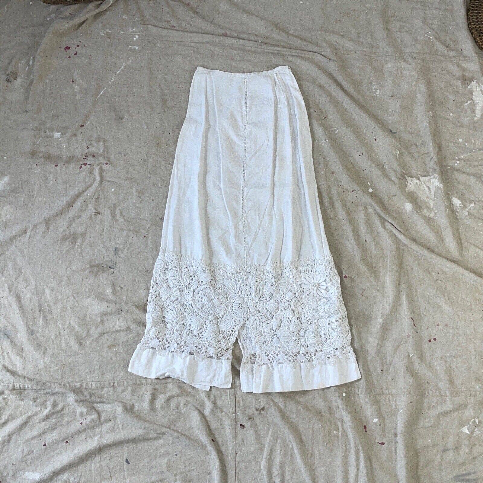 Antique Edwardian White Linen/3d Floral Irish Crochet Top/blouse Skirt Dress Set - Image 2