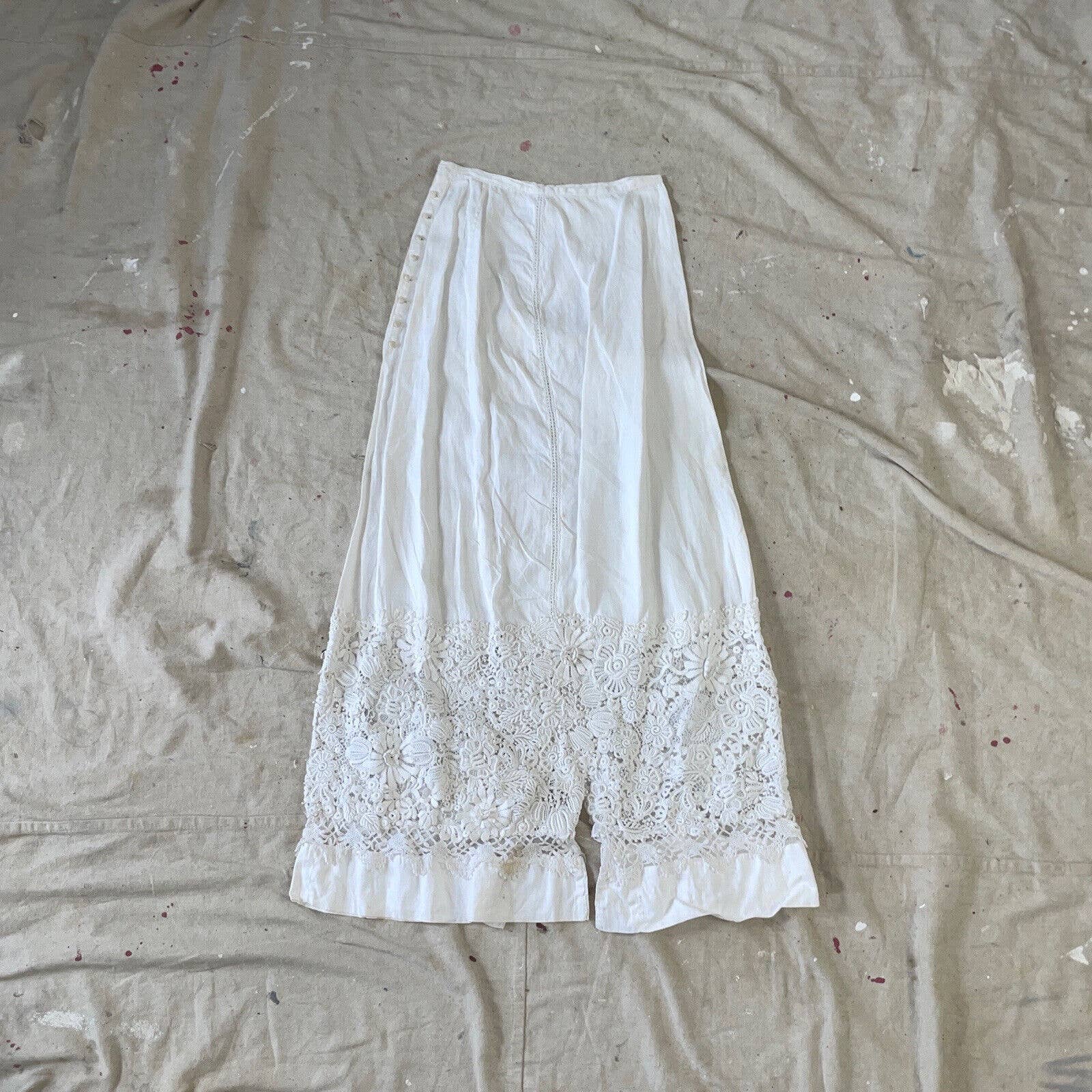 Antique Edwardian White Linen/3d Floral Irish Crochet Top/blouse Skirt Dress Set - Image 5