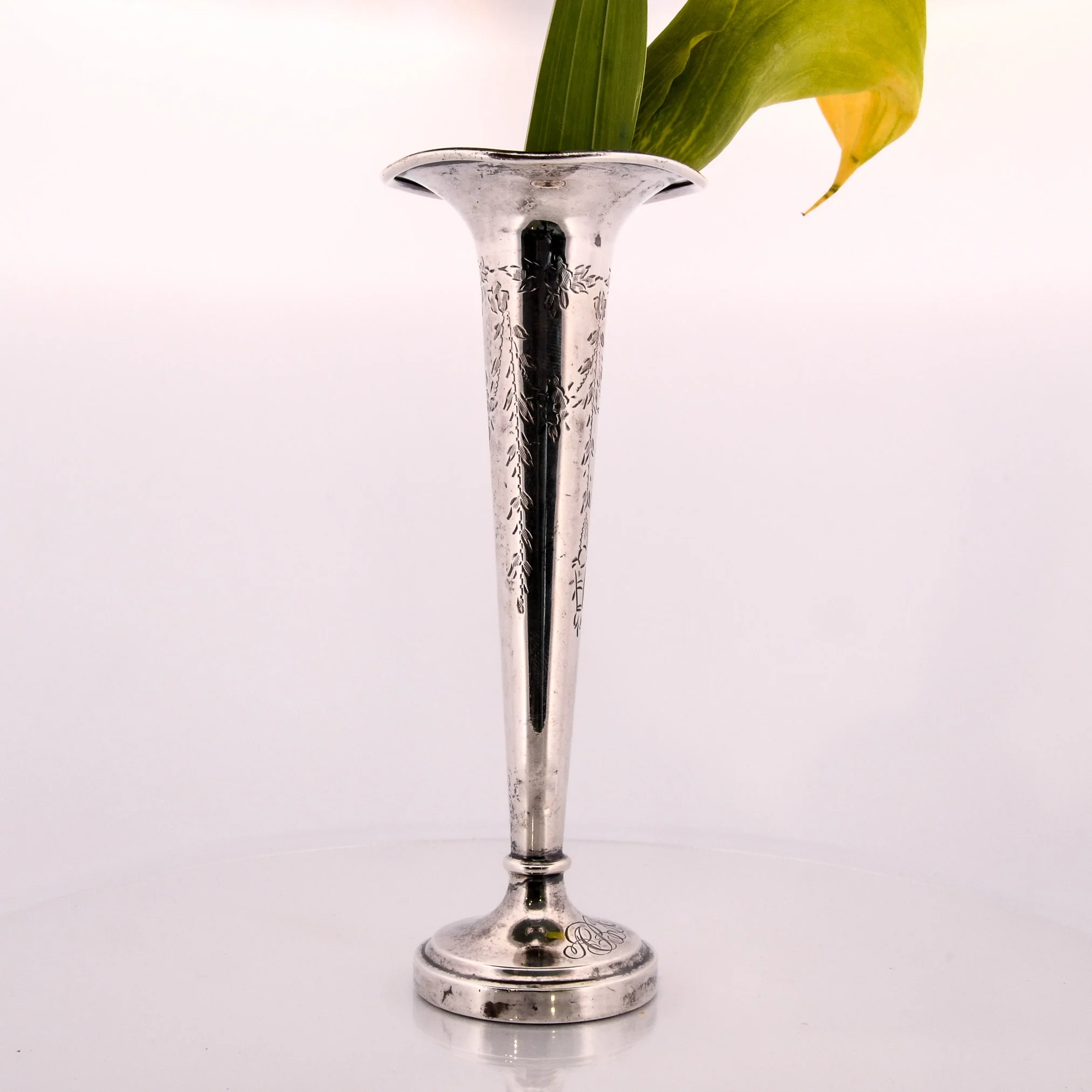Antique Fluted Sterling Silver Vase Early 20th Century Victorian Ornate Vase - Image 4