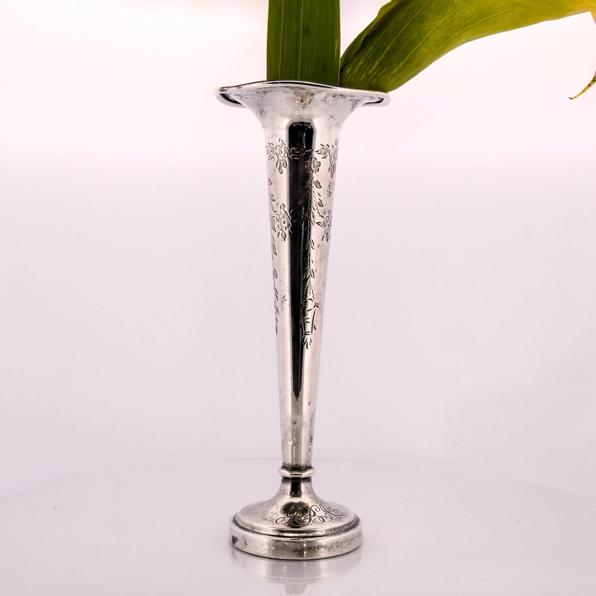 Antique Fluted Sterling Silver Vase Early 20th Century Victorian Ornate Vase - Image 5