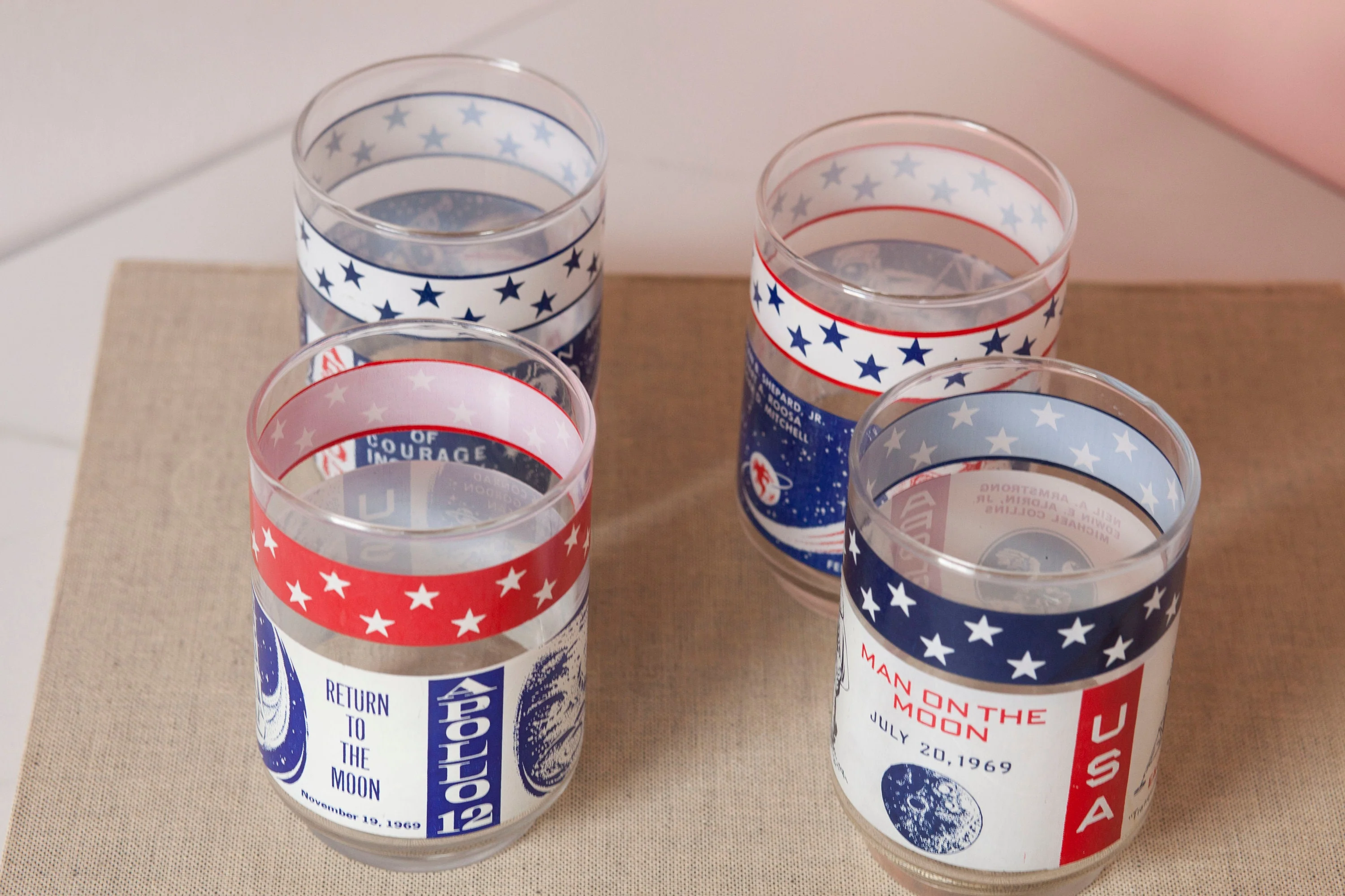 Apollo Commemorative Vintage Libbey Space Race Glasses Set of Four Apollo 11 12, 13 and 14 Collectable Tumblers - Image 3