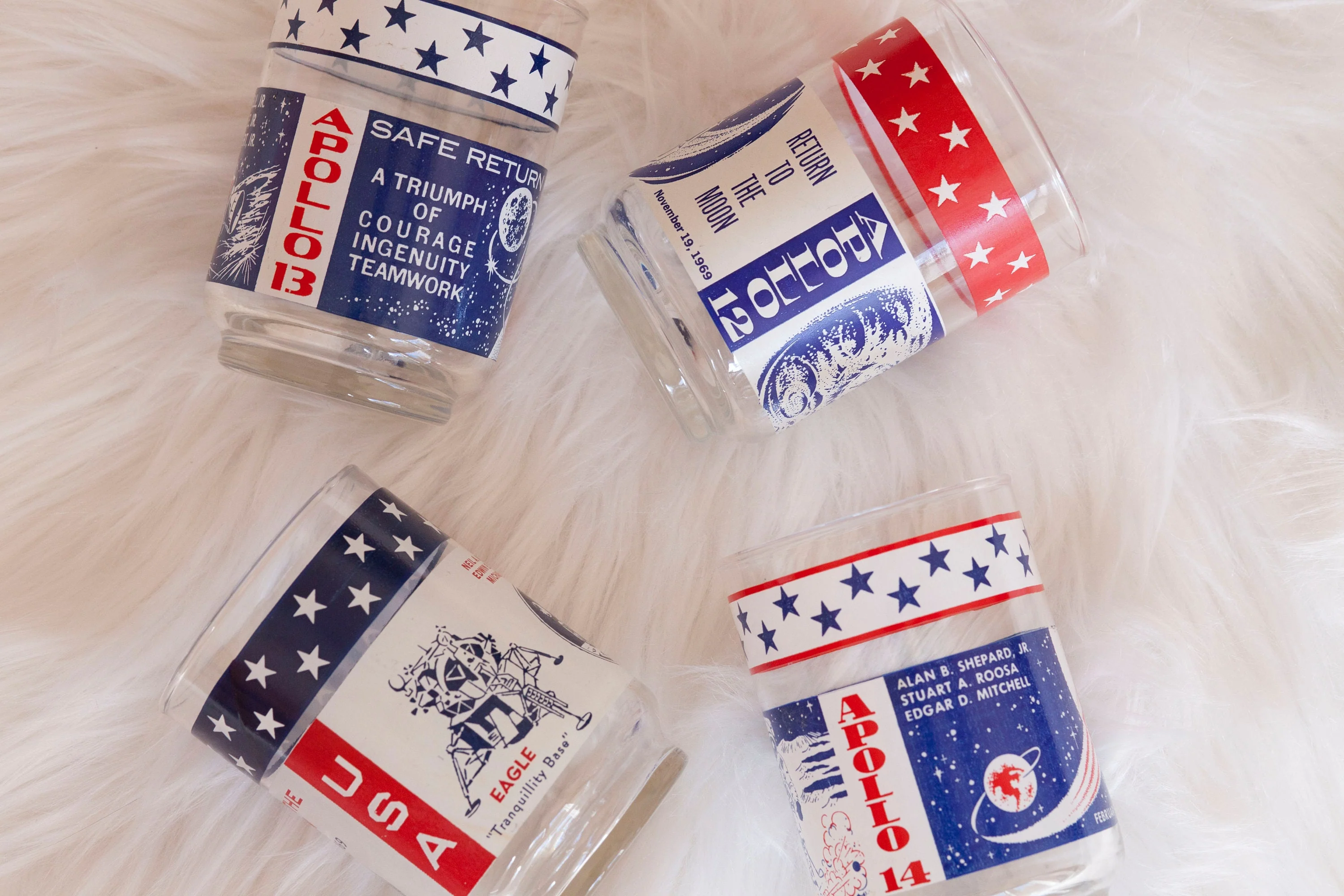 Apollo Commemorative Vintage Libbey Space Race Glasses Set of Four Apollo 11 12, 13 and 14 Collectable Tumblers - Image 9