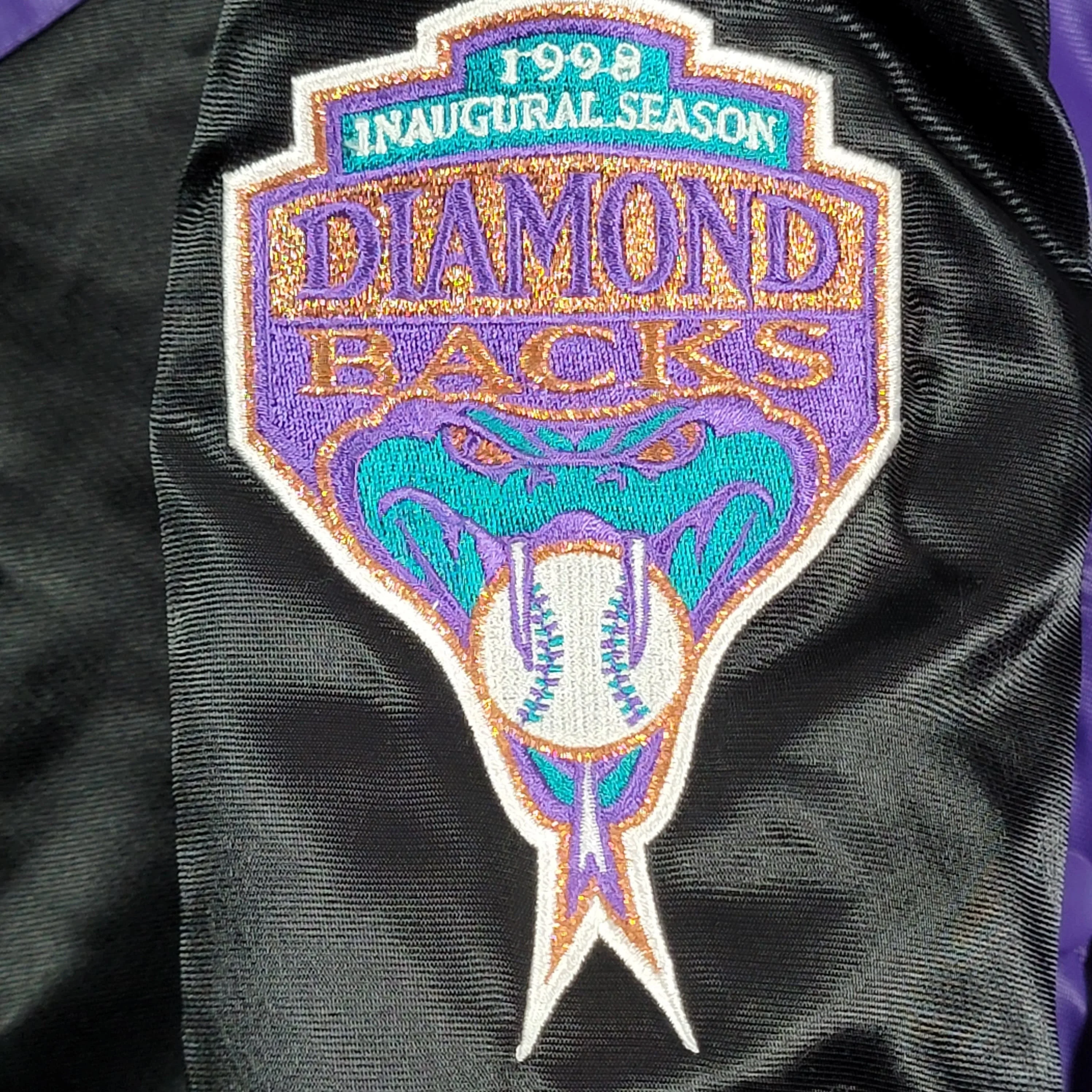 Arizona Diamondbacks Vintage 90s Nwt Deadstock Starter Satin Bomber Jacket - Xl - Image 5