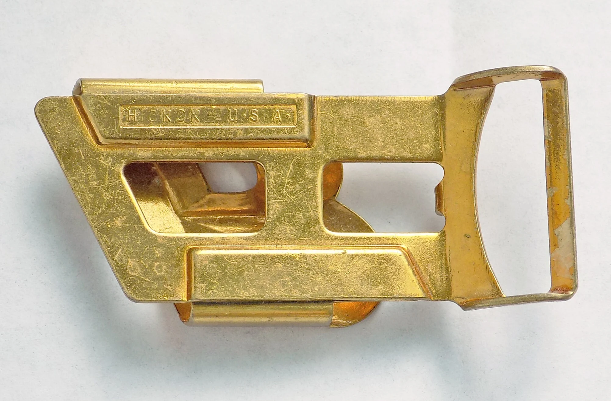 Art Deco 40s Hickok Man's Gold Tone Belt Buckle In Original Box Letter B Initial Monogram - Image 4