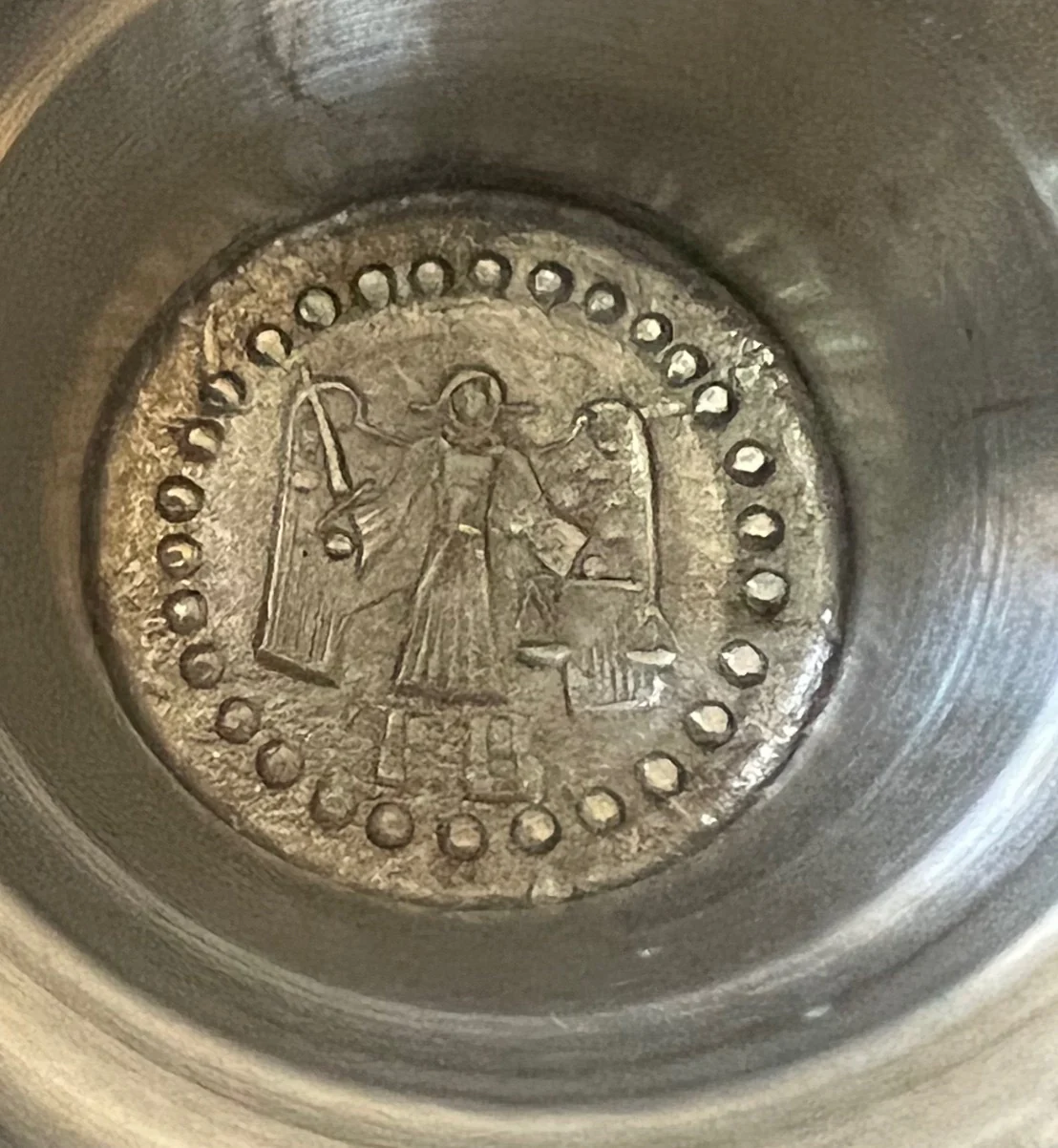 Art Deco Pewter Vase Greek Key Pattern Hallmarked J. B. 50s Vintage by J.B. Justice - Image 6