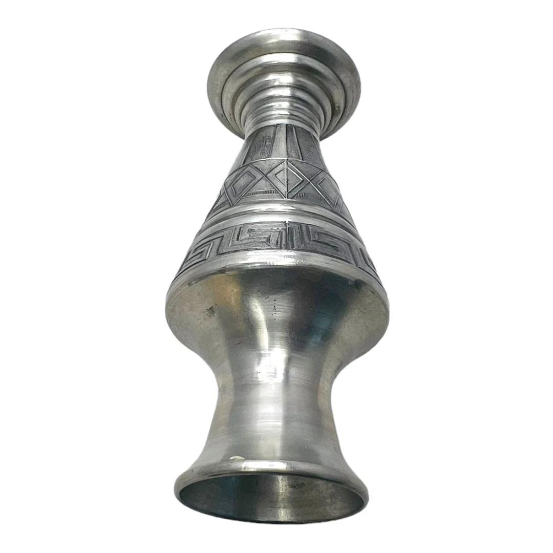 Art Deco Pewter Vase Greek Key Pattern Hallmarked J. B. 50s Vintage by J.B. Justice - Image 7