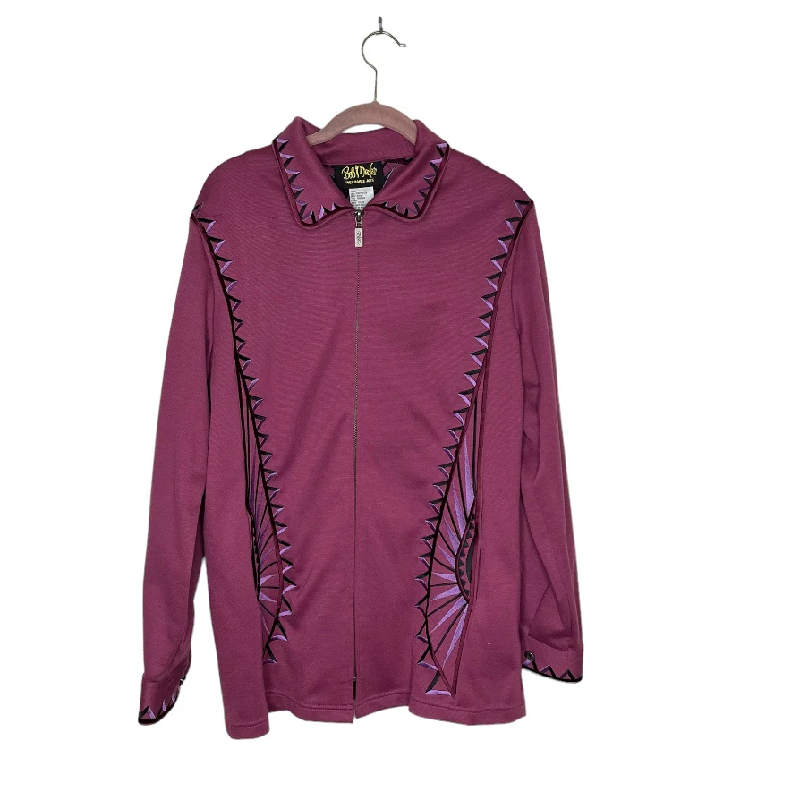 Art To Wear Embroidered Zip Jacket Plum Purple By Bob Mackie - Image 4